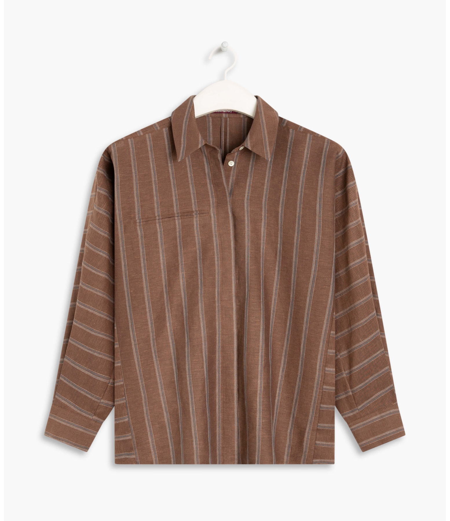 Camisa Linho  Athos Stripe Marrom