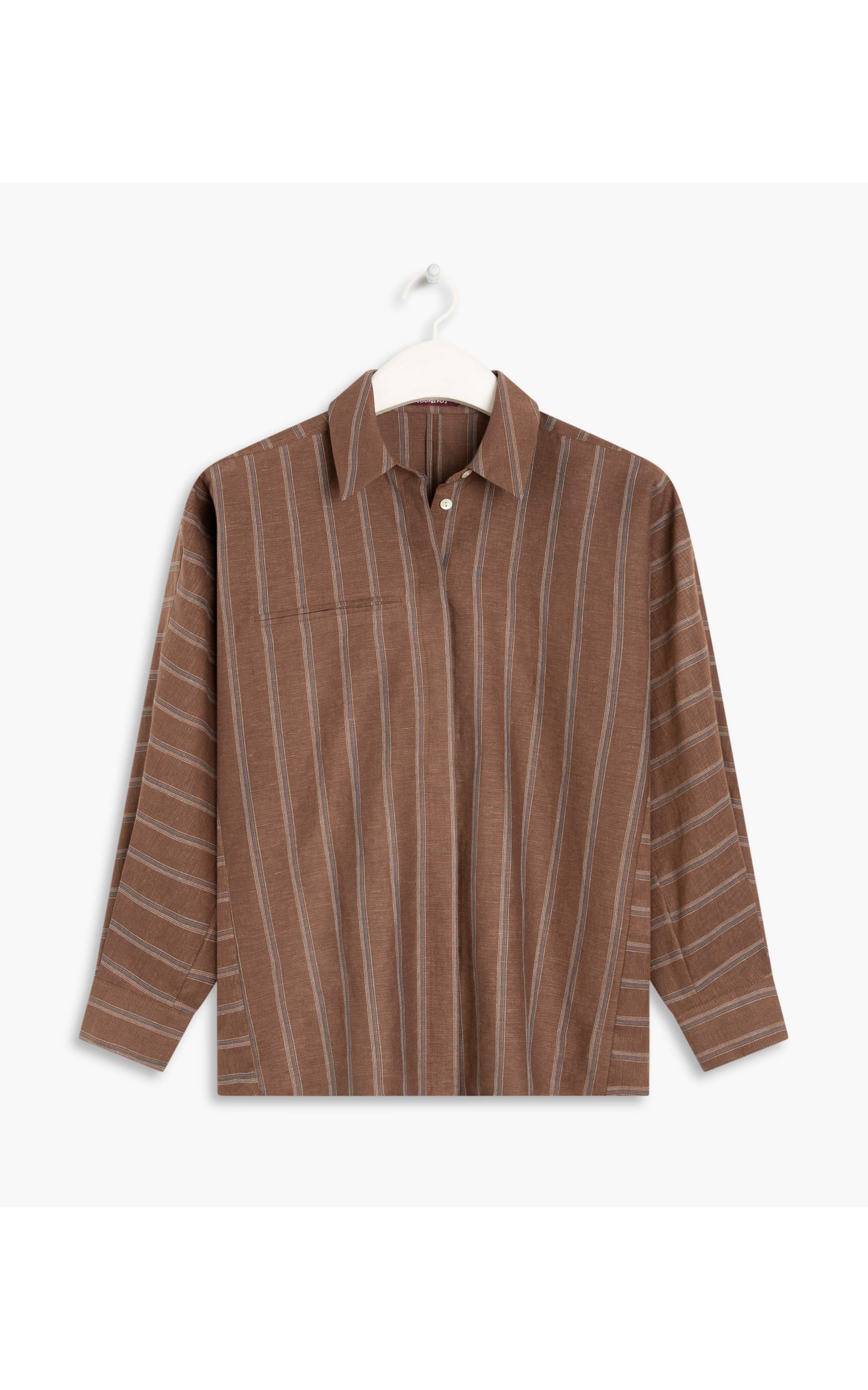 Camisa Linho  Athos Stripe Marrom