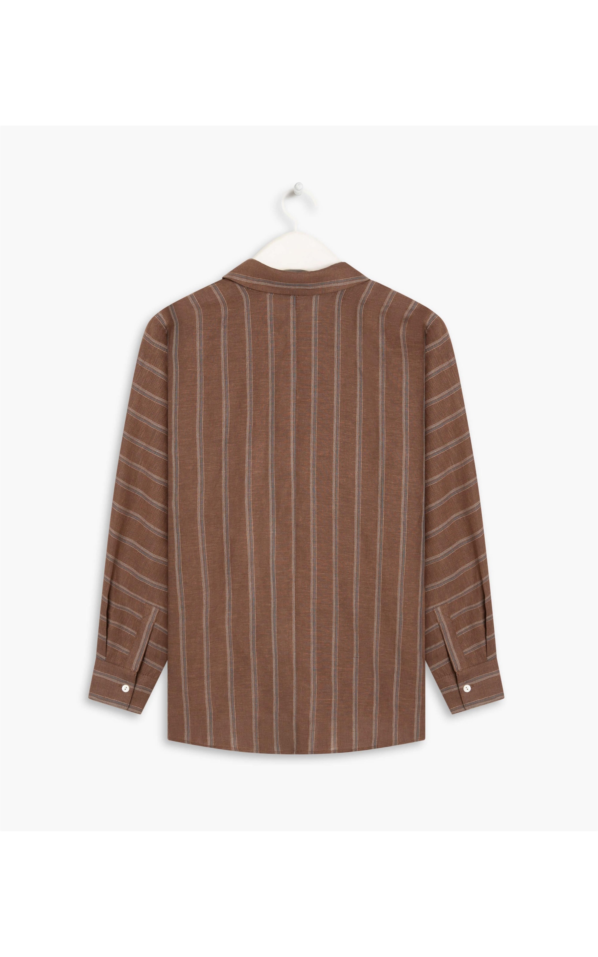 Camisa Linho  Athos Stripe Marrom