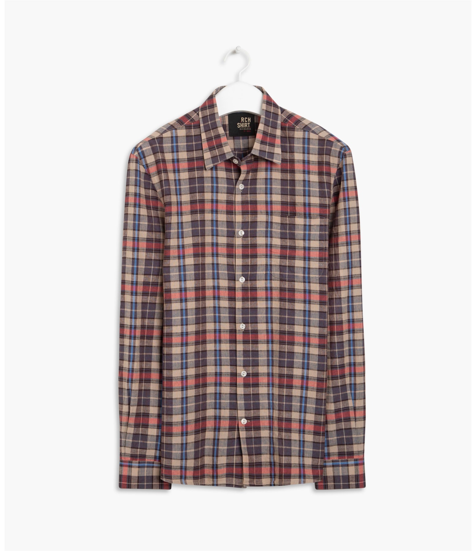 Camisa Linho  Austin Xadrez Ml Vermelho