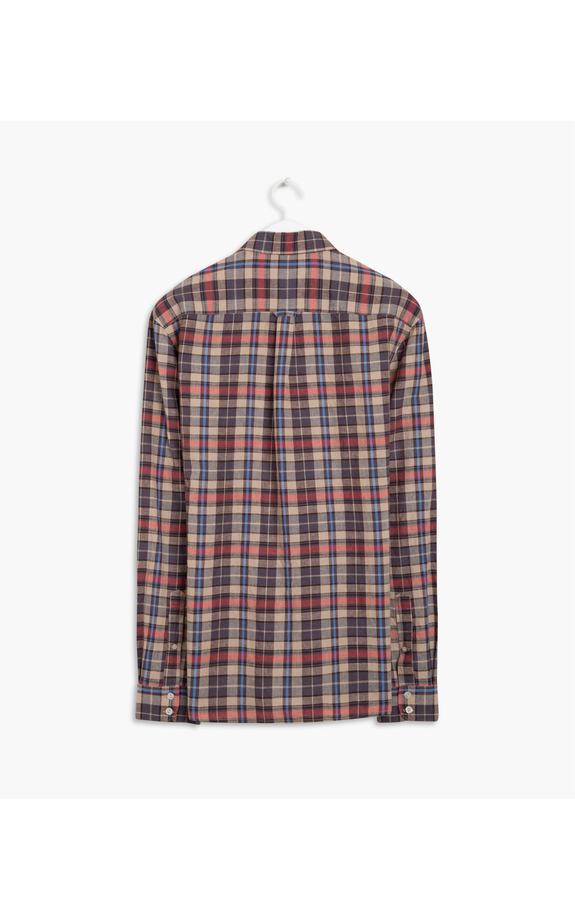Camisa Linho  Austin Xadrez Ml Vermelho