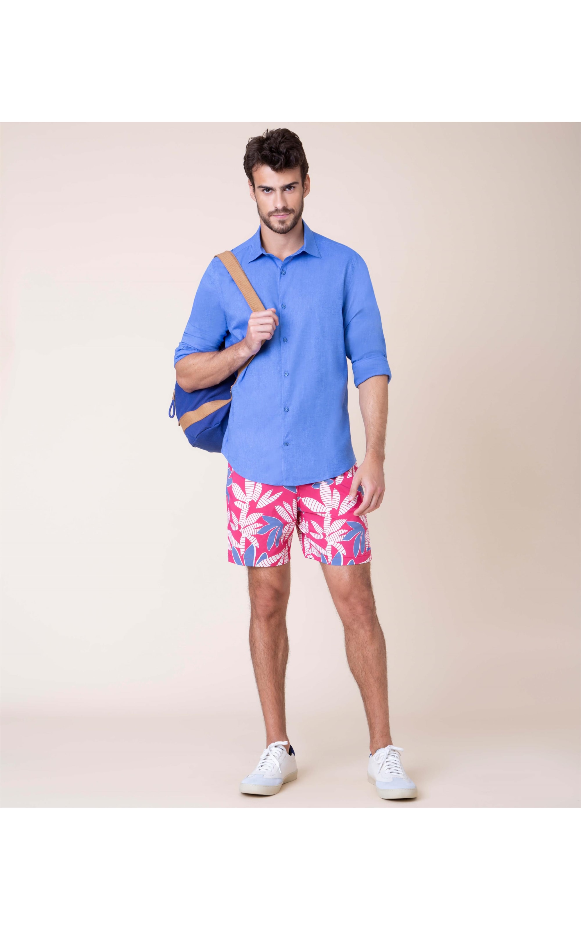 Camisa Linho Azul Bic