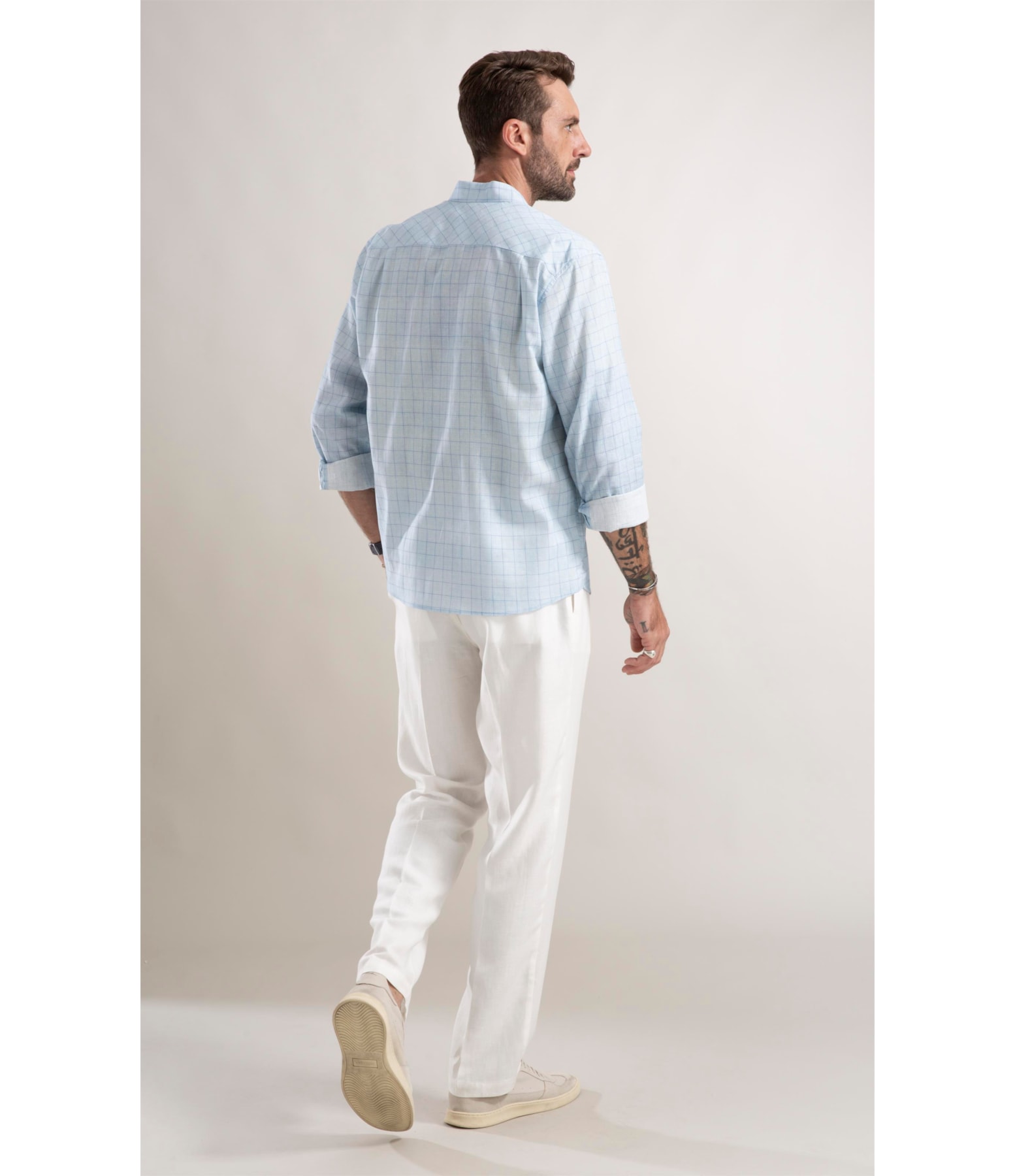 Camisa Linho Azul Claro