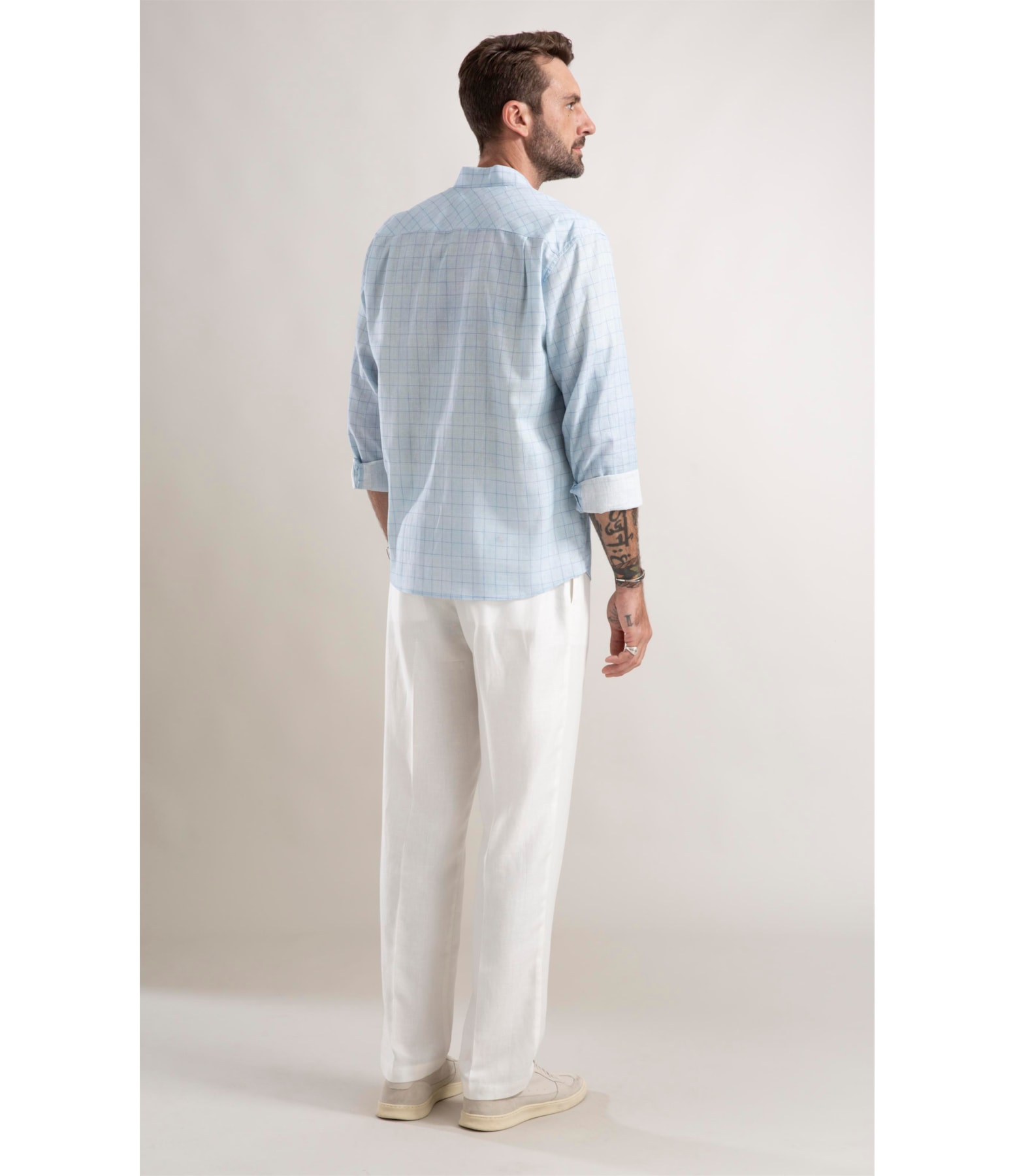 Camisa Linho Azul Claro
