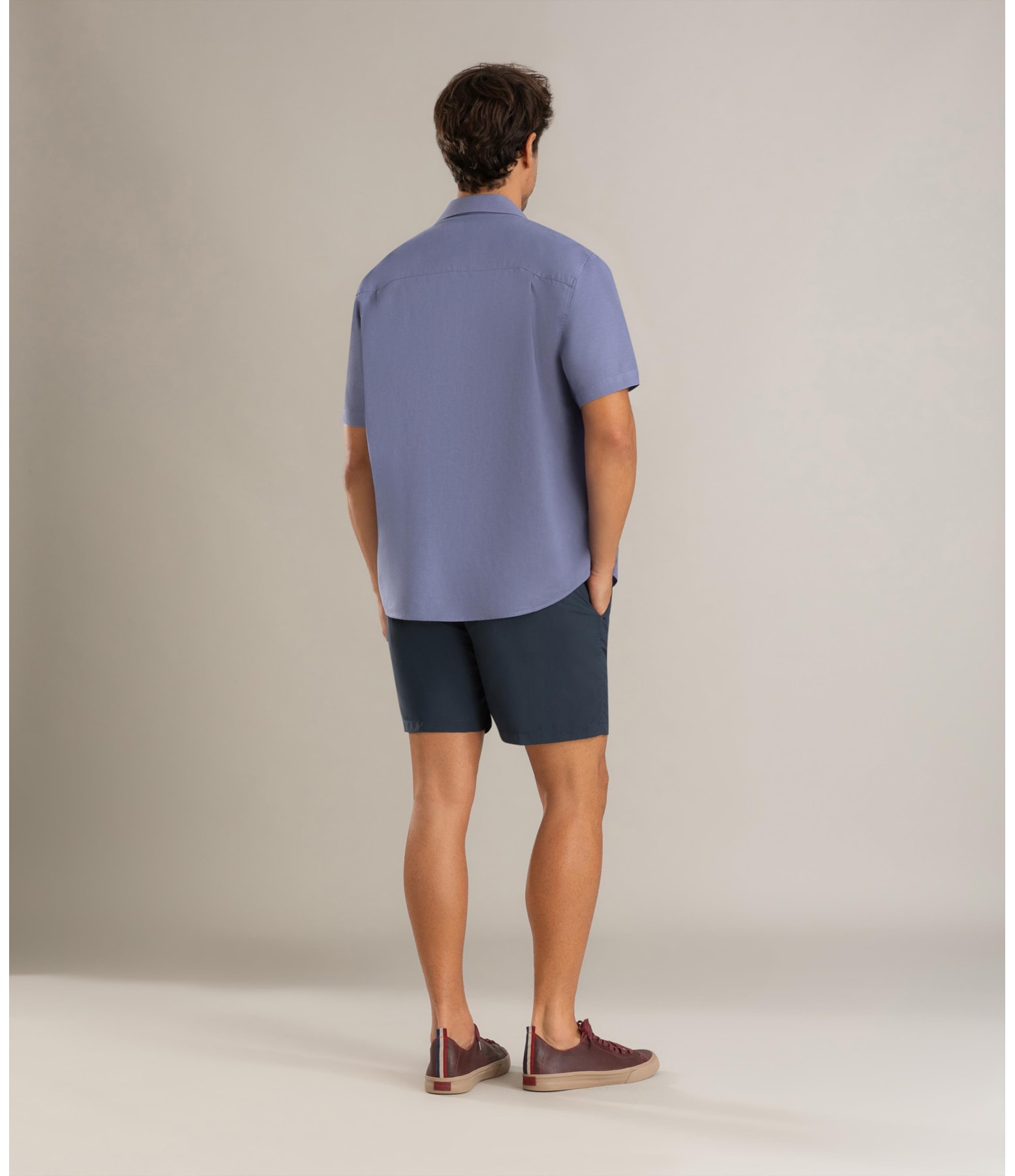 Camisa Linho Azul Seco