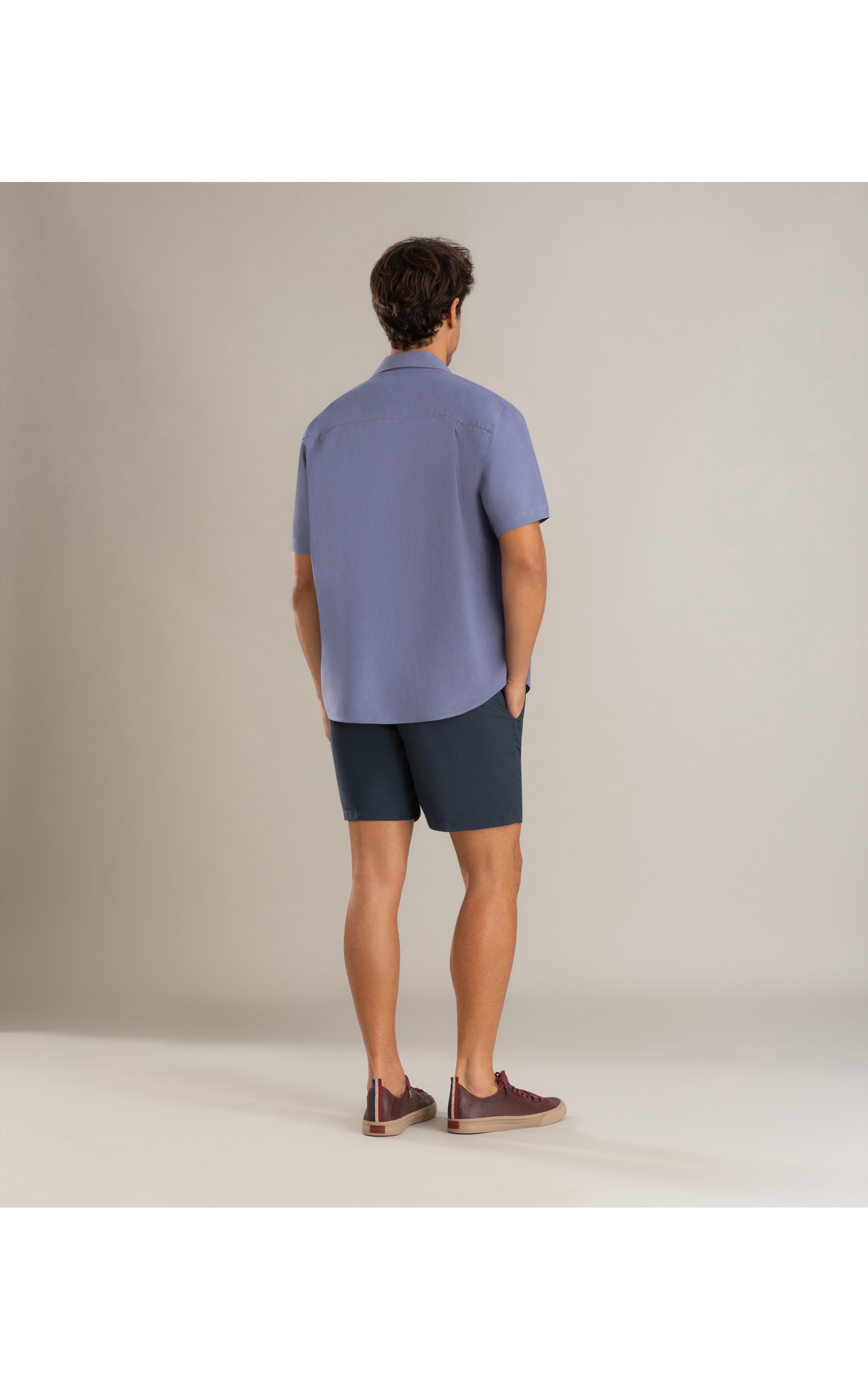 Camisa Linho Azul Seco