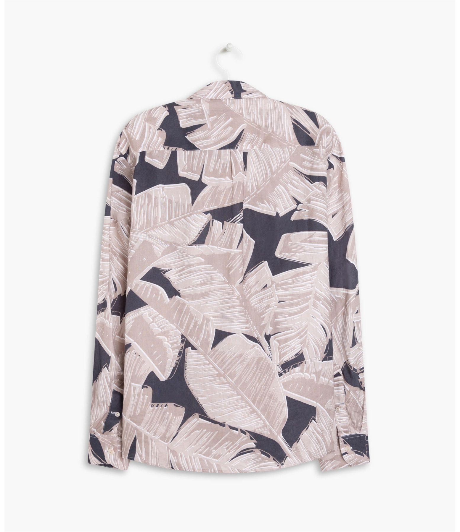  Camisa Linho  Bananeiras Estampada  Areia