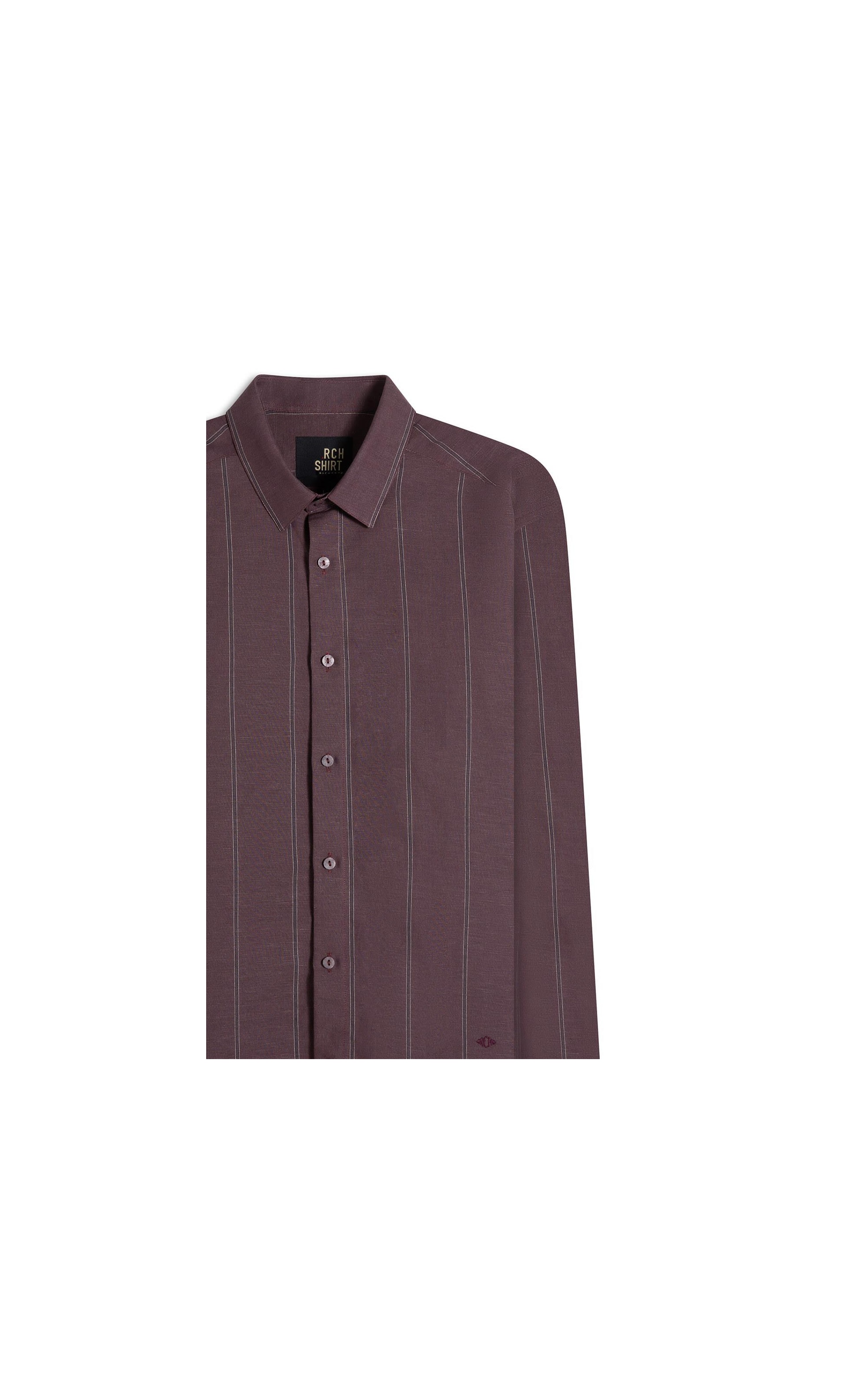 Camisa Linho  Belnd Saulo Ml Bordeaux