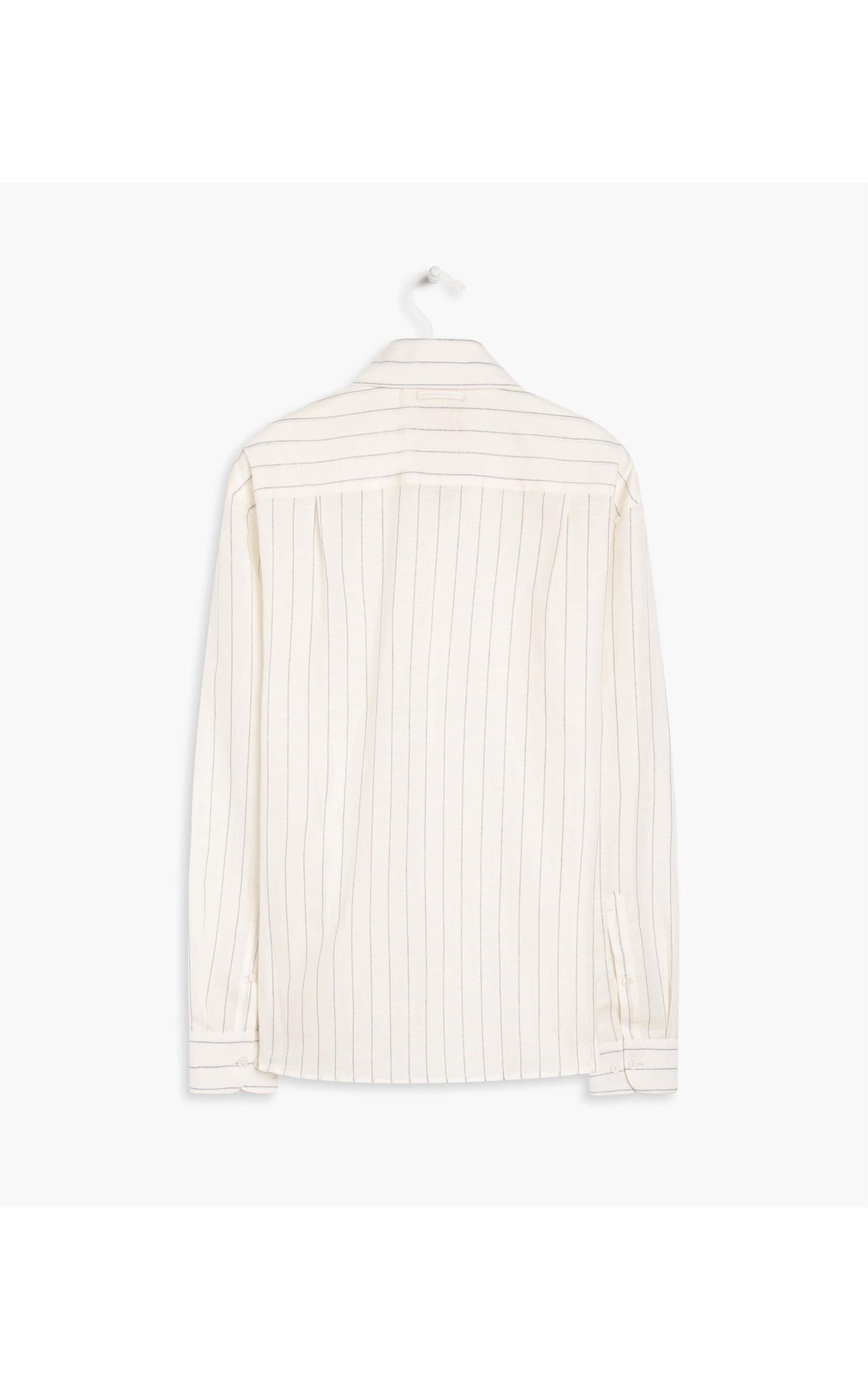 Camisa Linho  Bento Listrada Ml  Off White