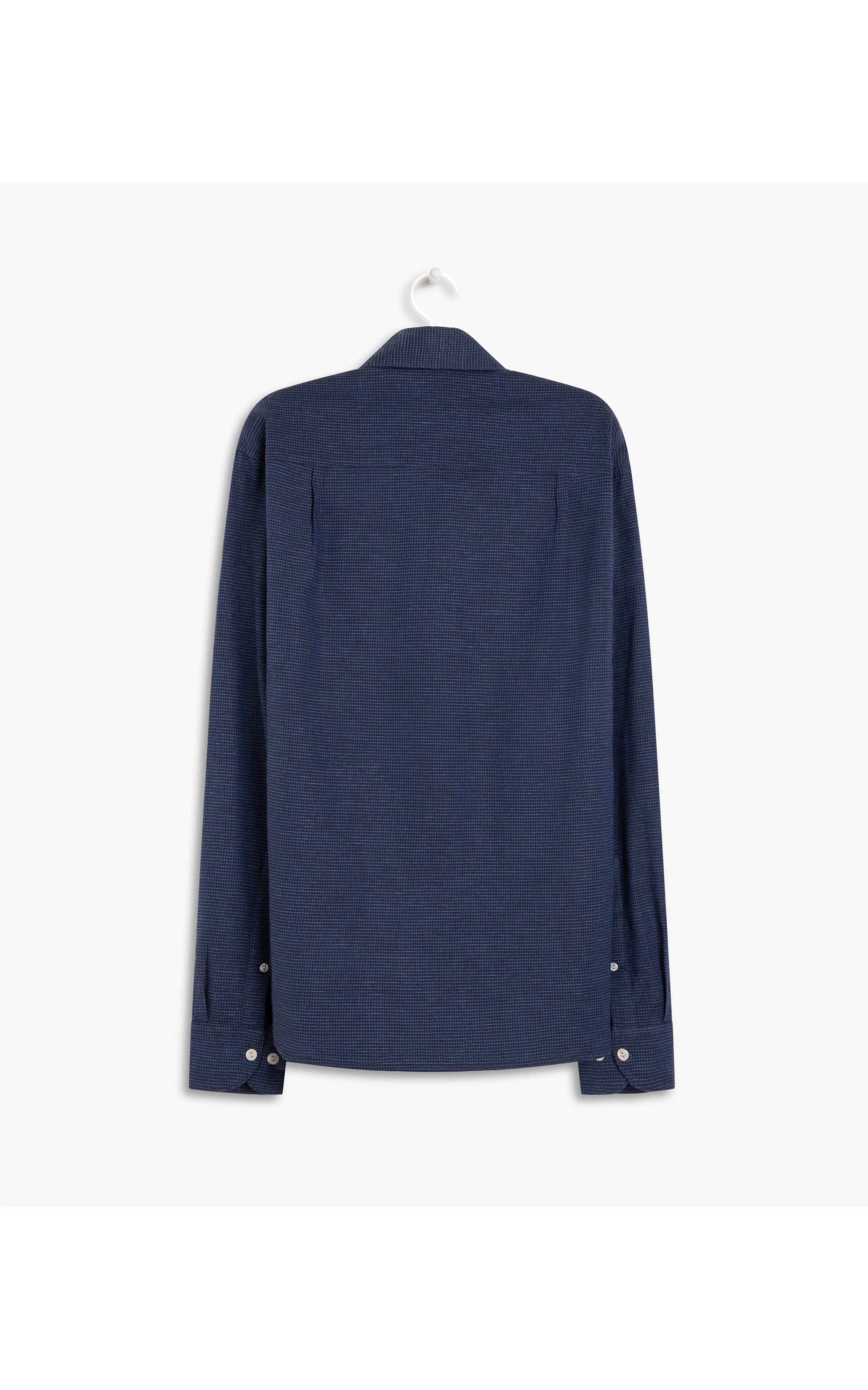 Camisa Linho  Beraldo Xadrez Ml Dark Navy