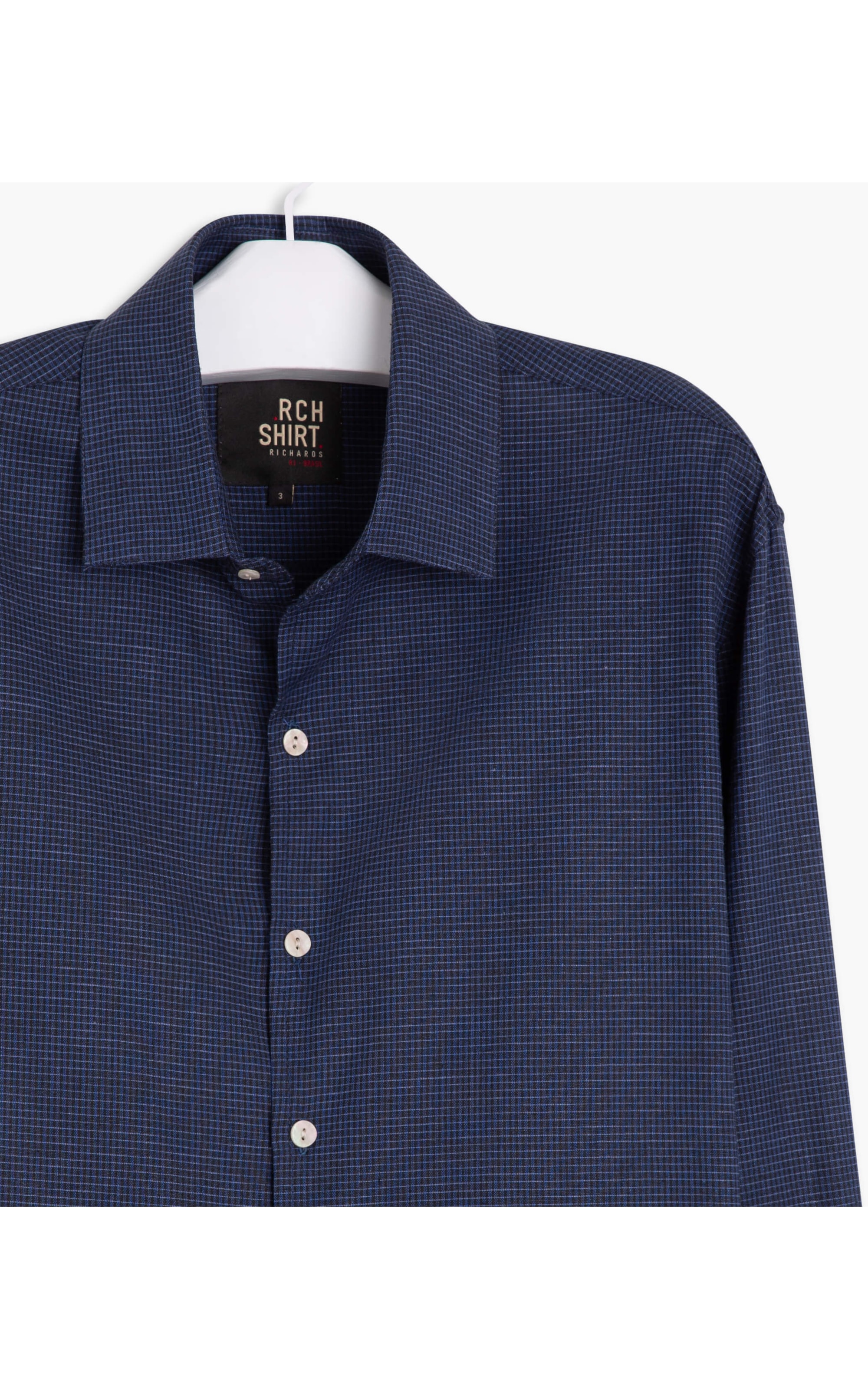 Camisa Linho  Beraldo Xadrez Ml Dark Navy
