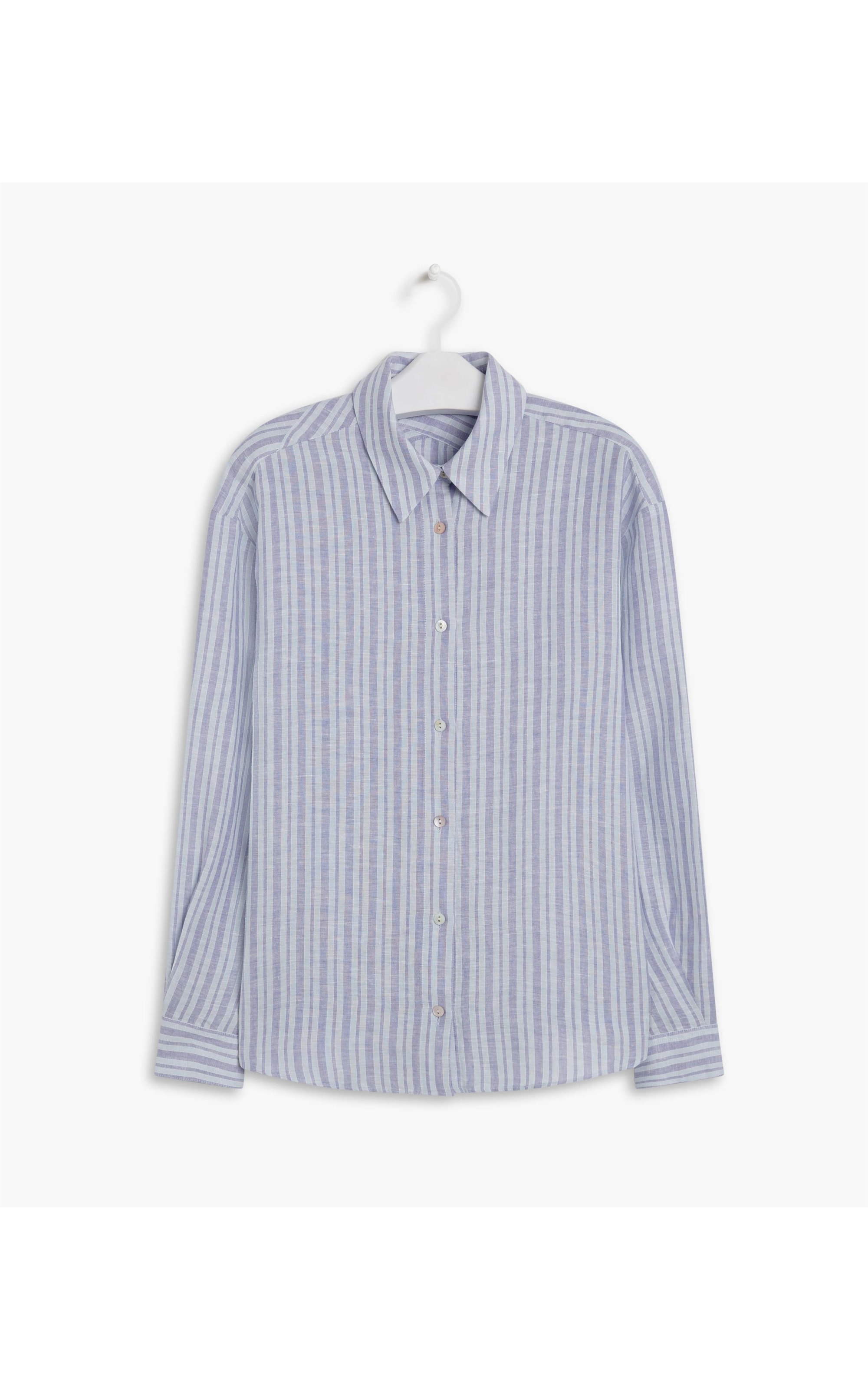 Camisa Linho  Berlim Stripe Azul Pervante