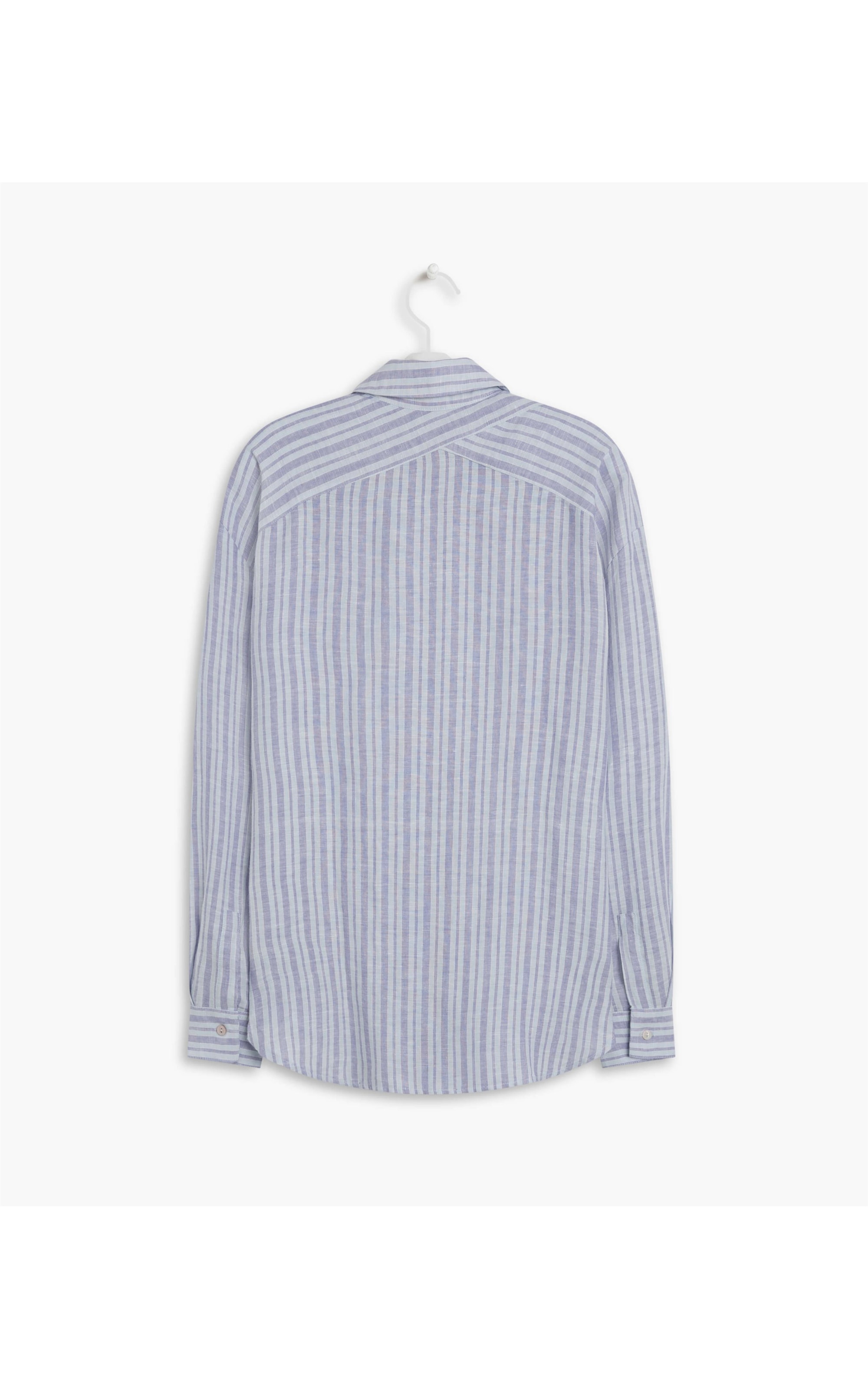 Camisa Linho  Berlim Stripe Azul Pervante