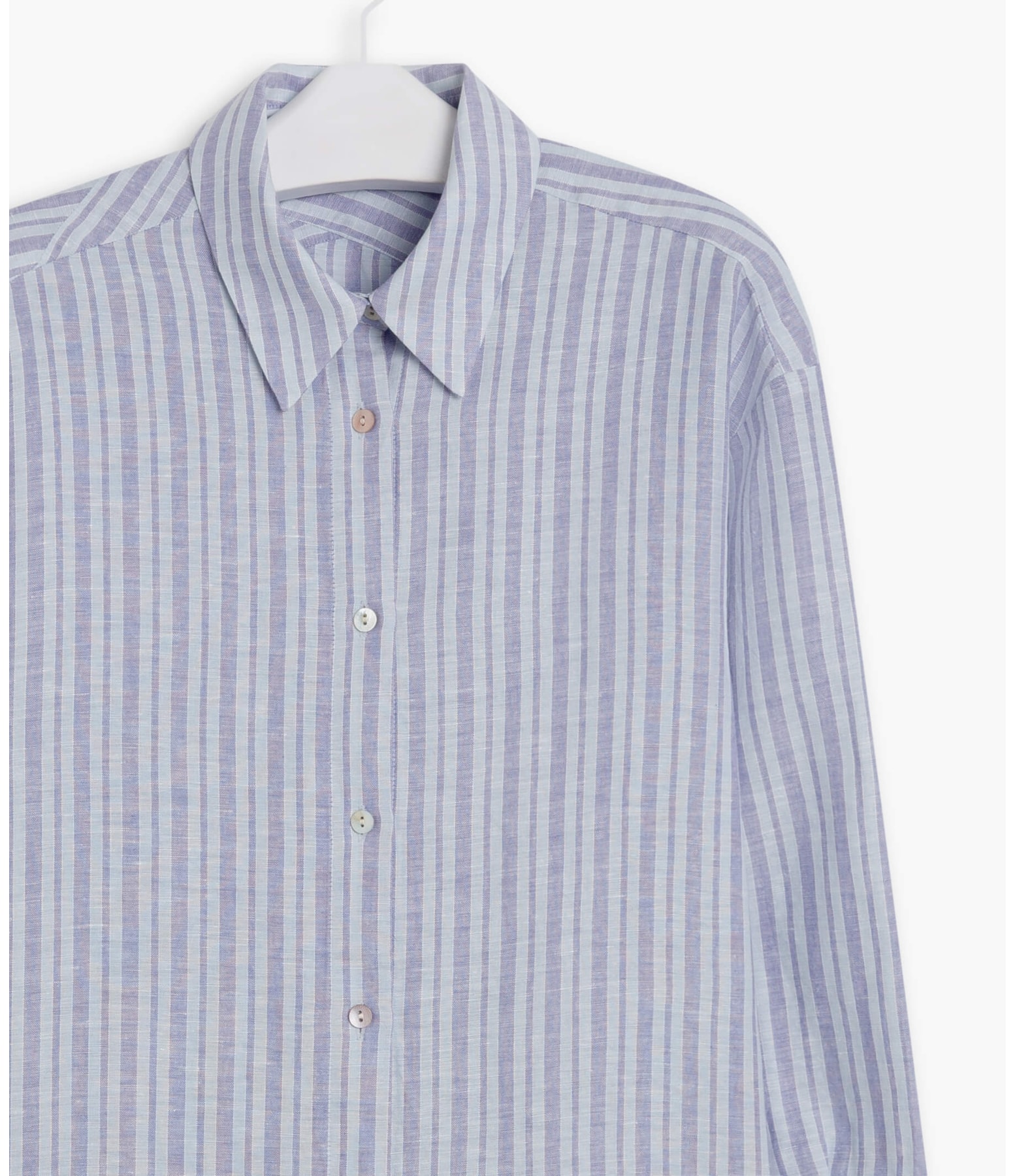 Camisa Linho  Berlim Stripe Azul Pervante