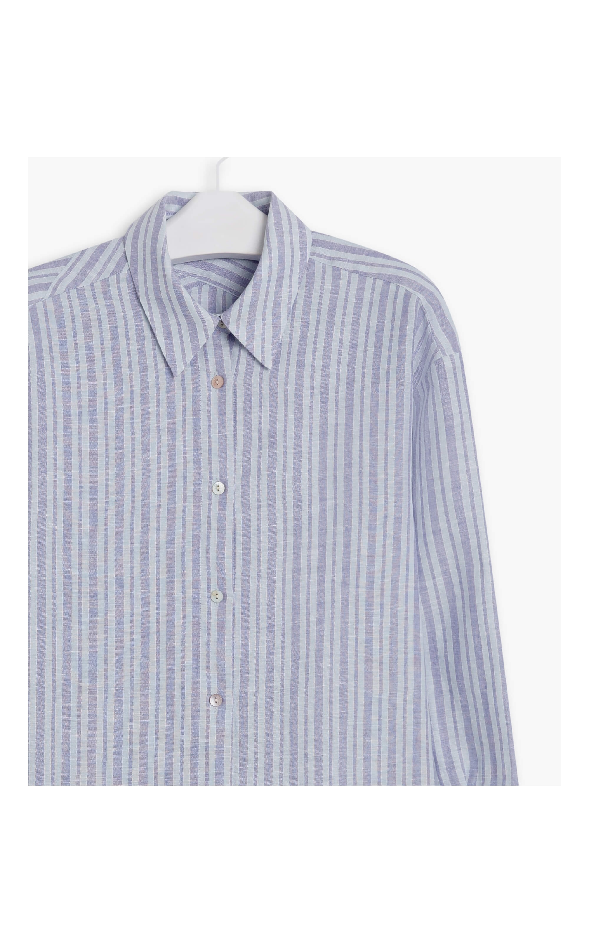 Camisa Linho  Berlim Stripe Azul Pervante