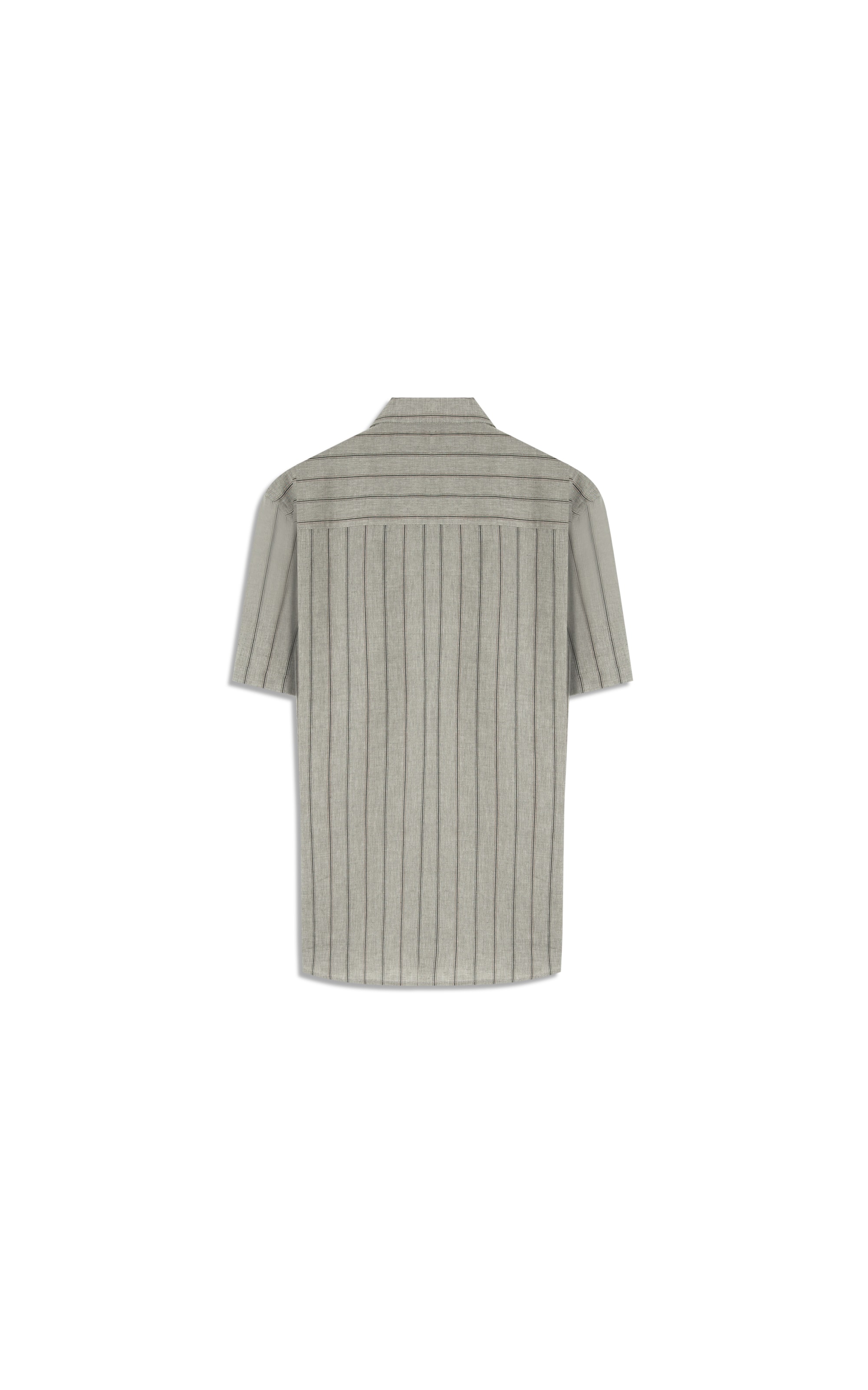 Camisa Linho Blend Adriano Stripe Mc Preto