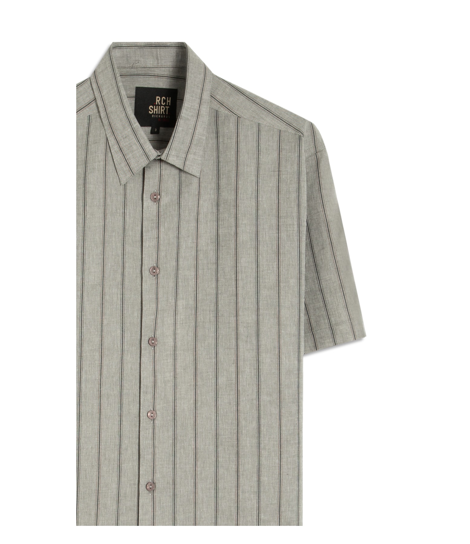 Camisa Linho Blend Adriano Stripe Mc Preto