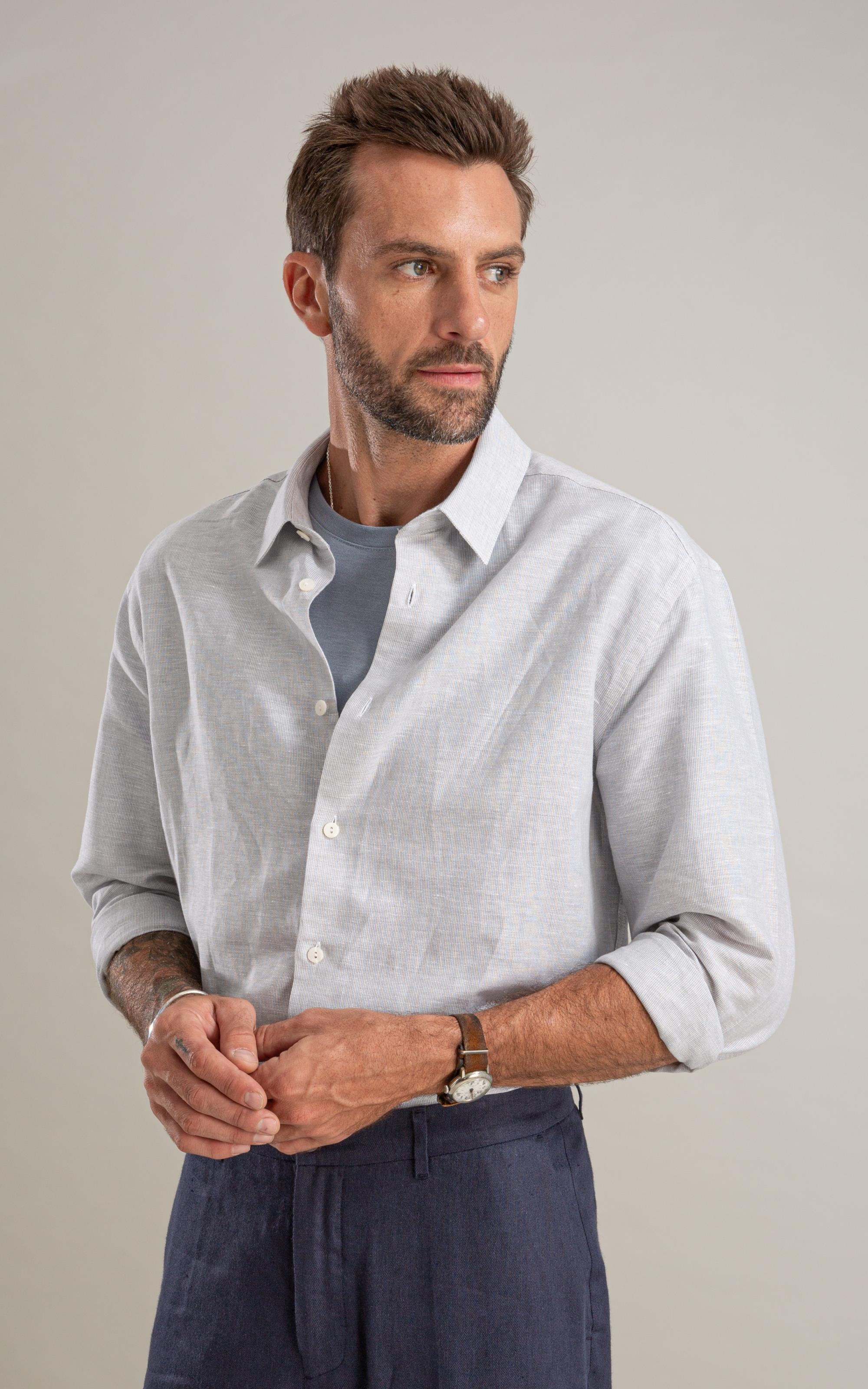 Camisa Linho Blend Alexandre Ml Gelo