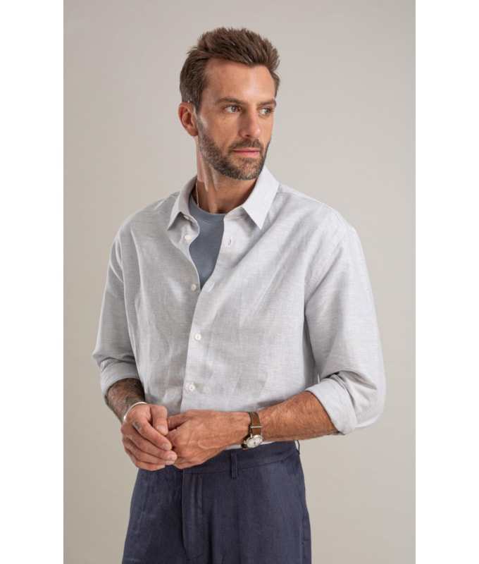 Camisa Linho Blend Alexandre Ml Gelo