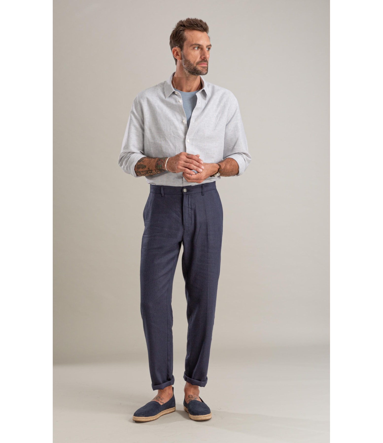 Camisa Linho Blend Alexandre Ml Gelo