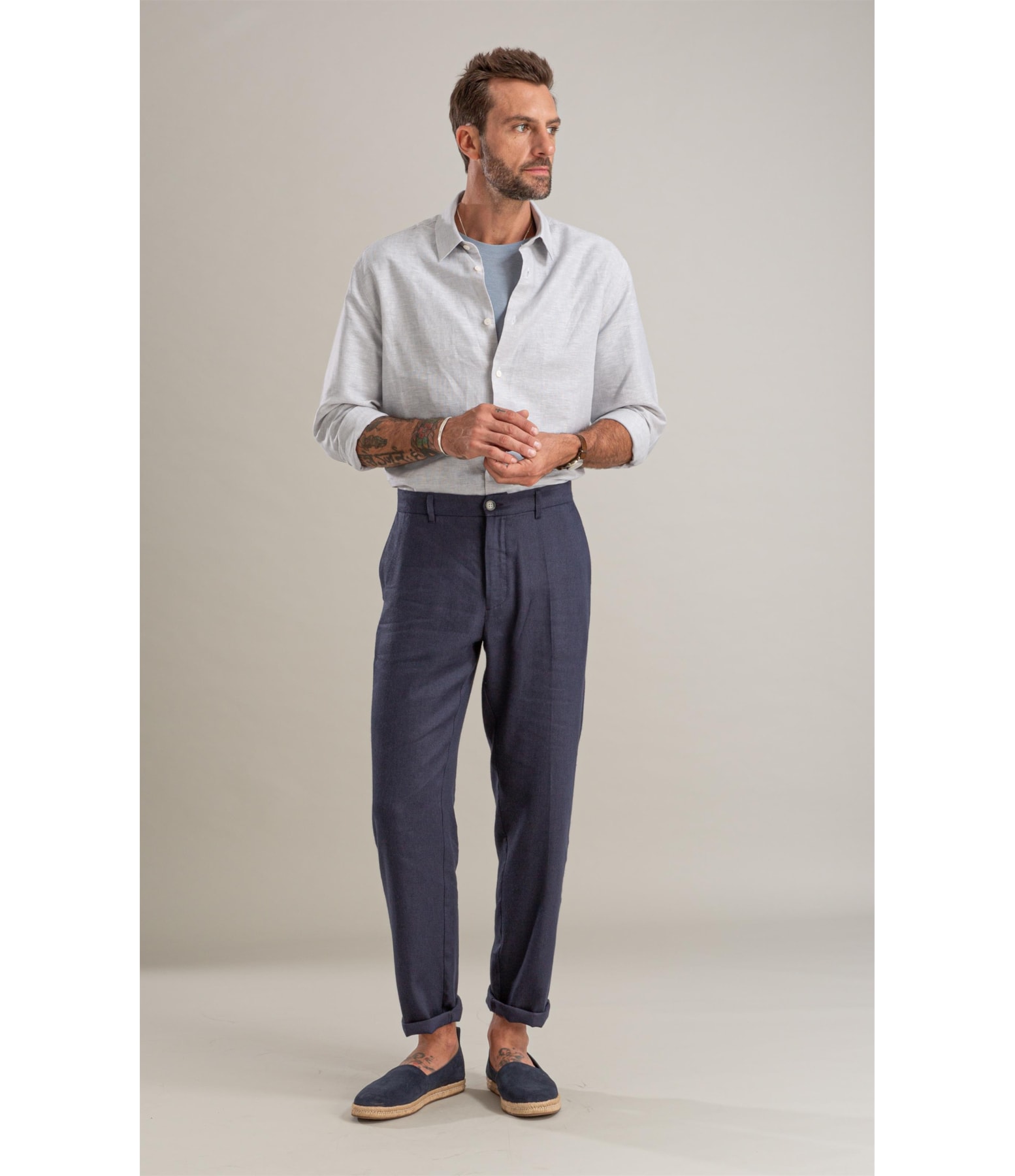 Camisa Linho Blend Alexandre Ml Gelo
