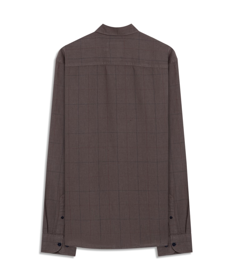 Camisa Linho Blend  Axdrez Carlos Ml Castor