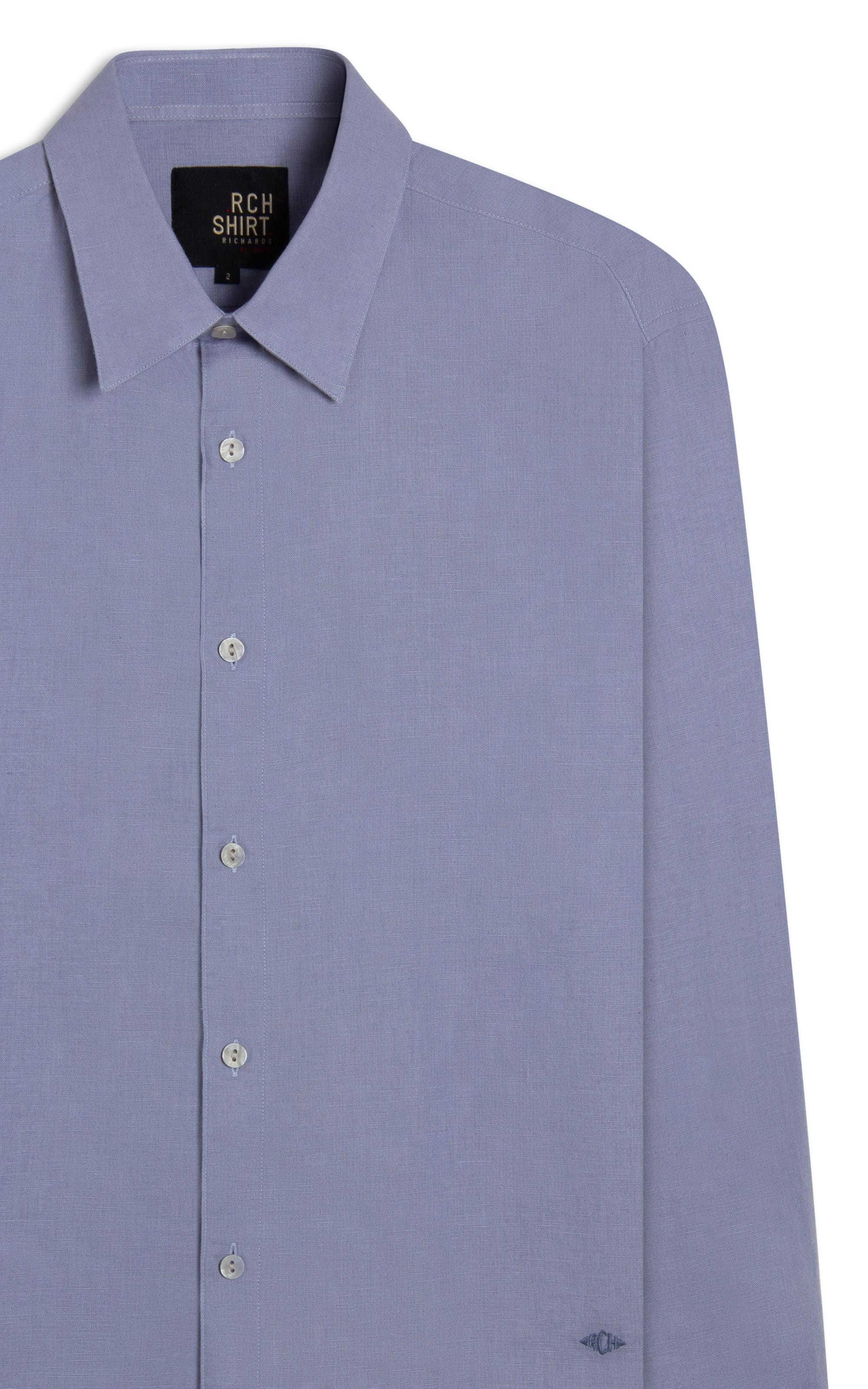 Camisa Linho Blend Azul Claro