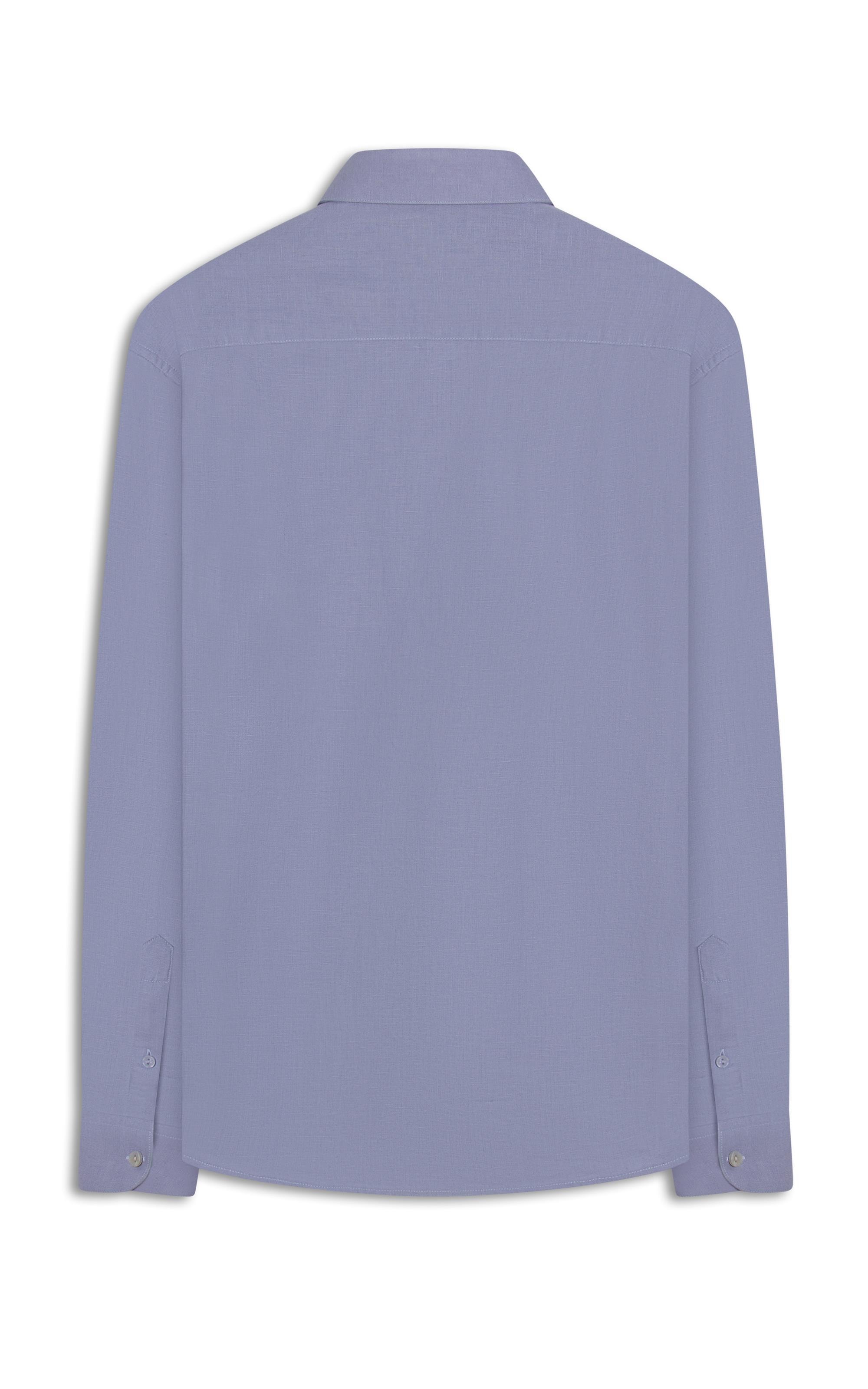 Camisa Linho Blend Azul Claro