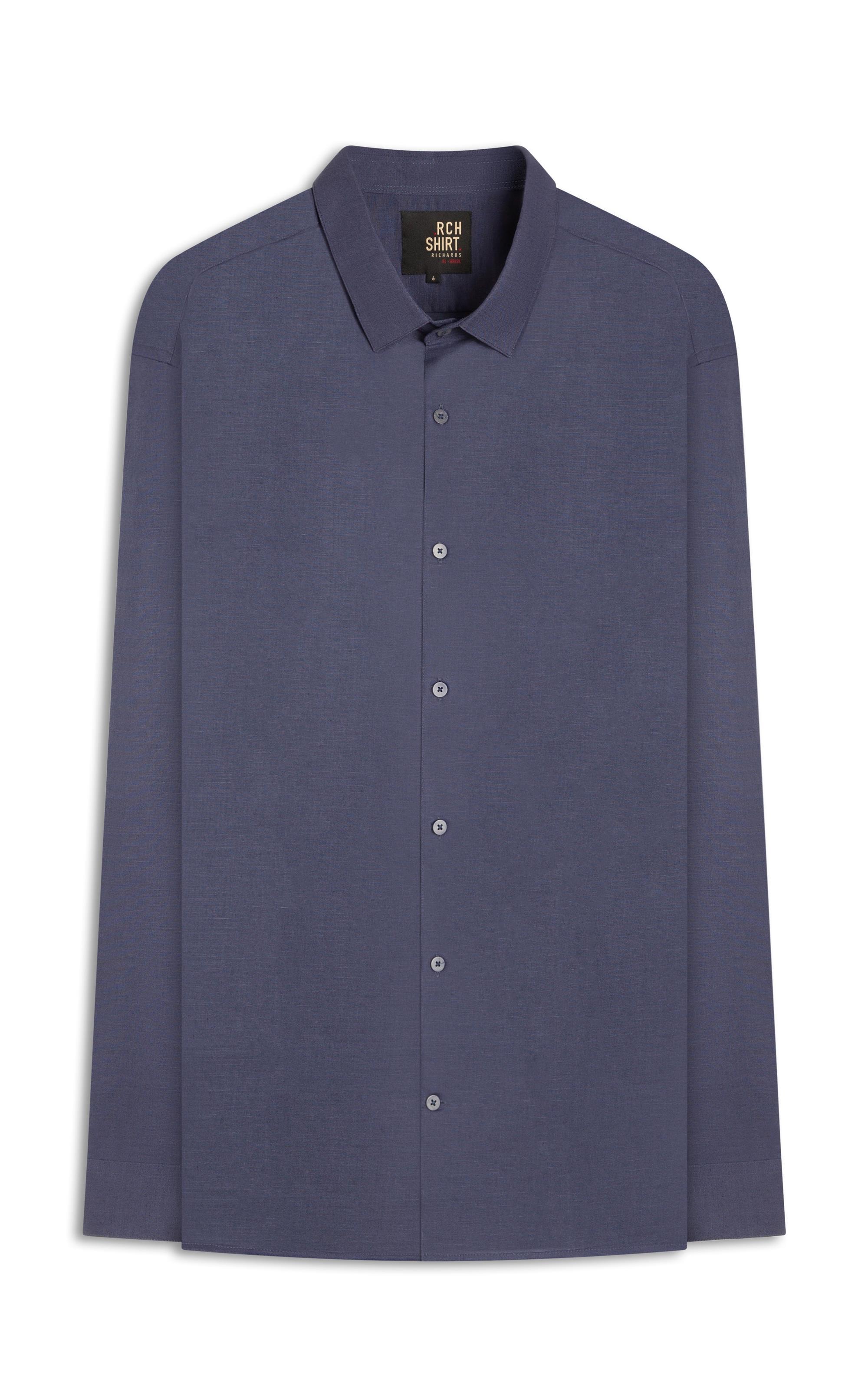 Camisa Linho Blend Azul Jeans