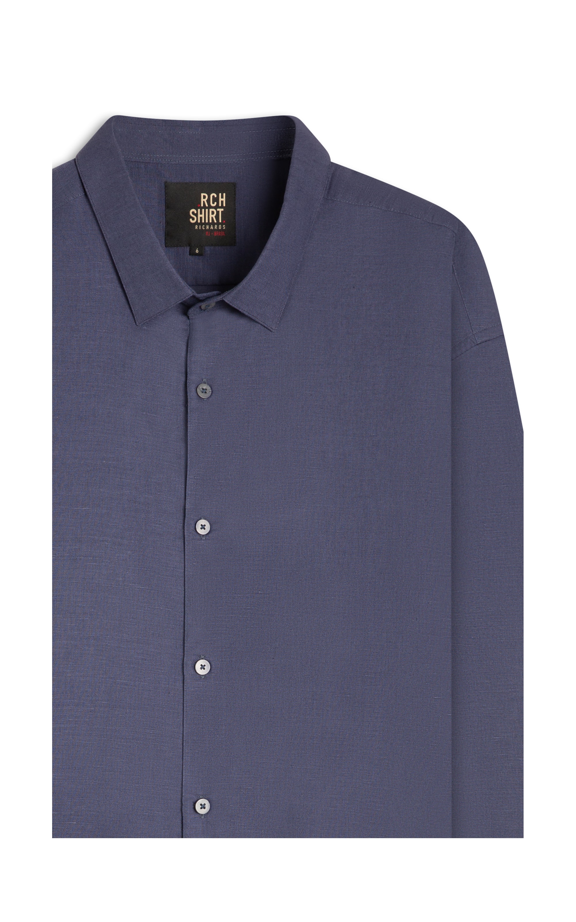 Camisa Linho Blend Azul Jeans