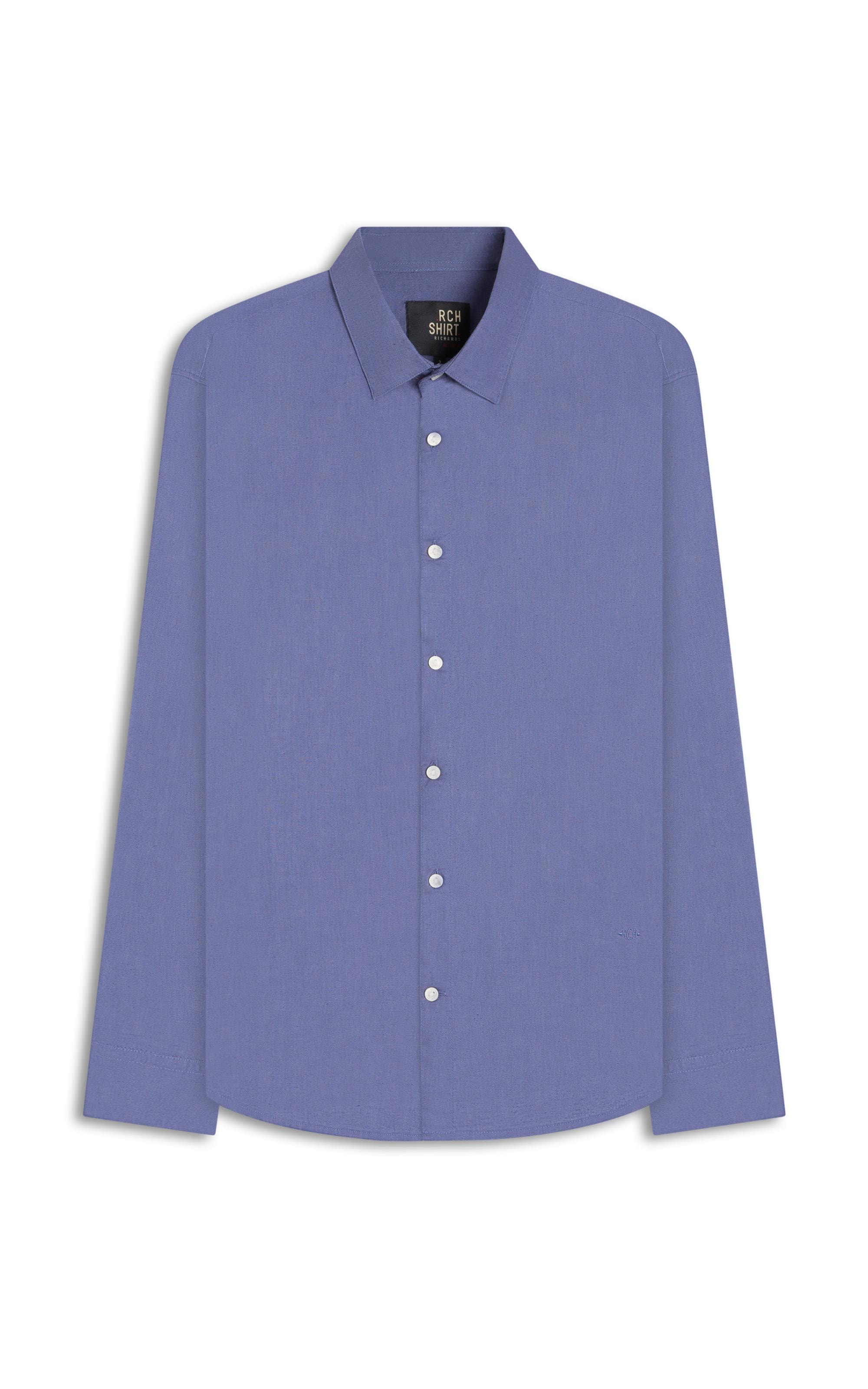 Camisa Linho Blend Azul Seco