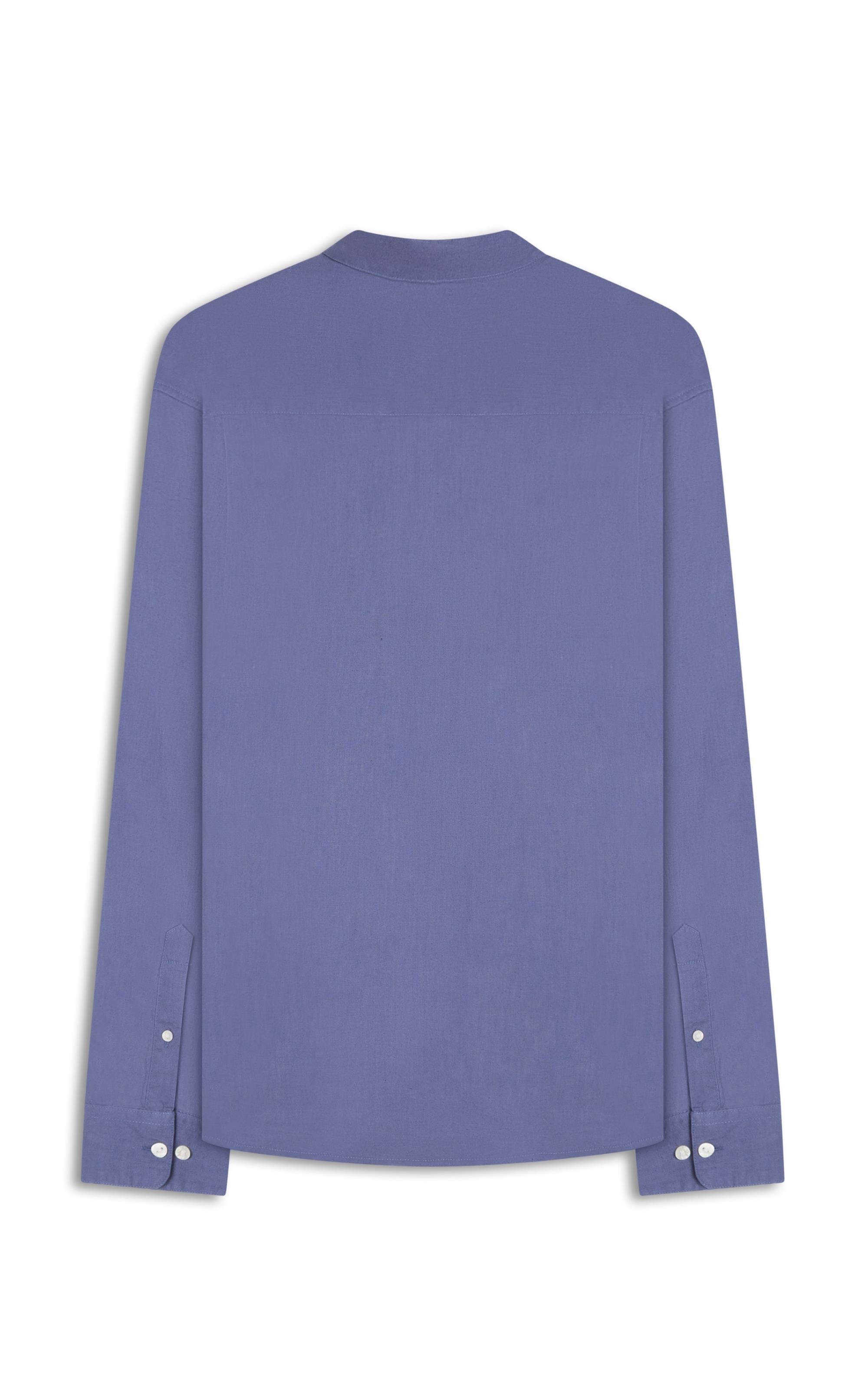 Camisa Linho Blend Azul Seco