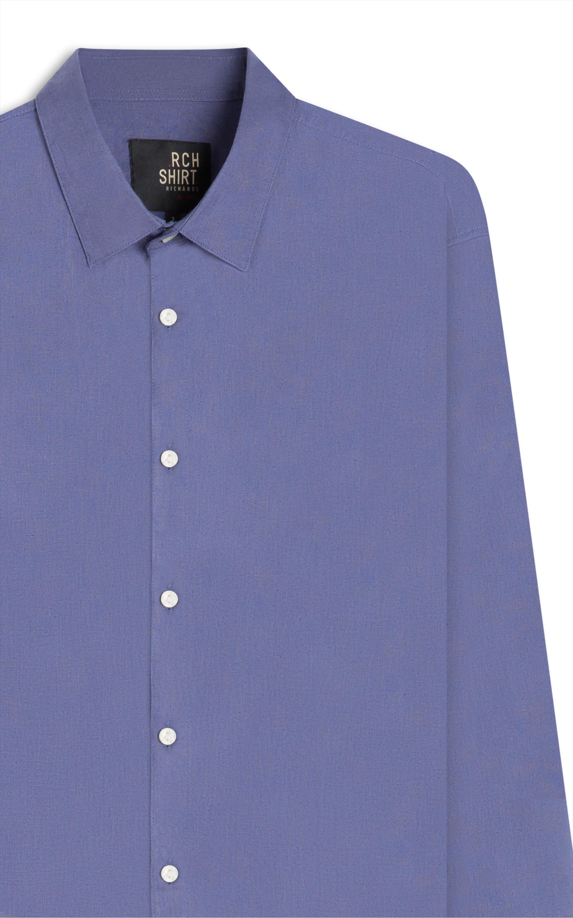 Camisa Linho Blend Azul Seco