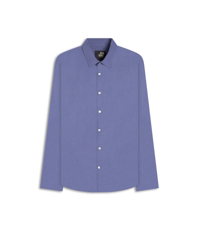 Camisa Linho Blend Azul Seco