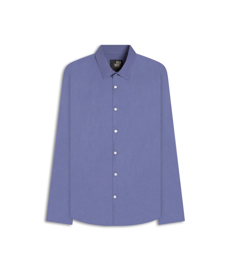 Camisa Linho Blend Azul Seco