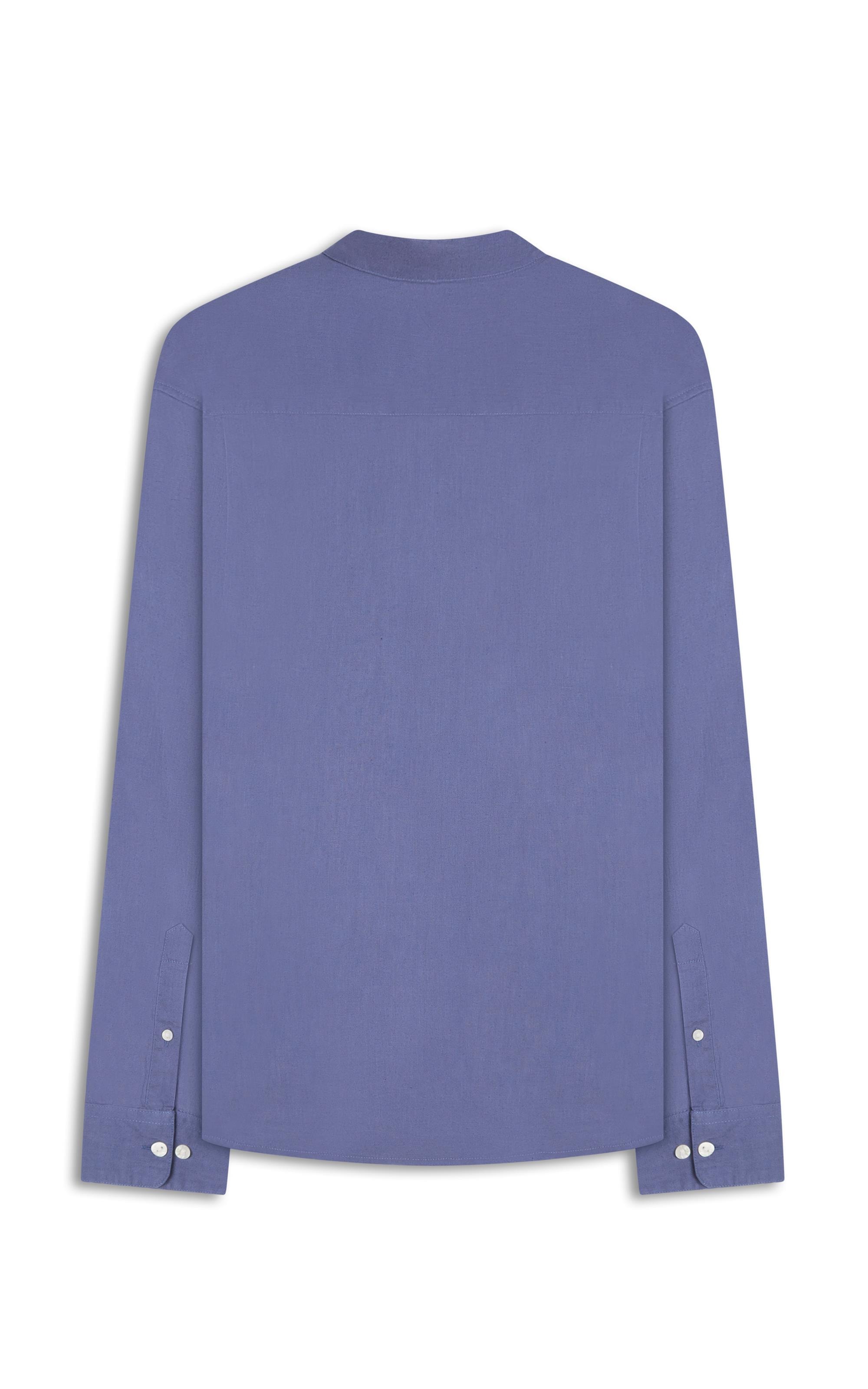 Camisa Linho Blend Azul Seco