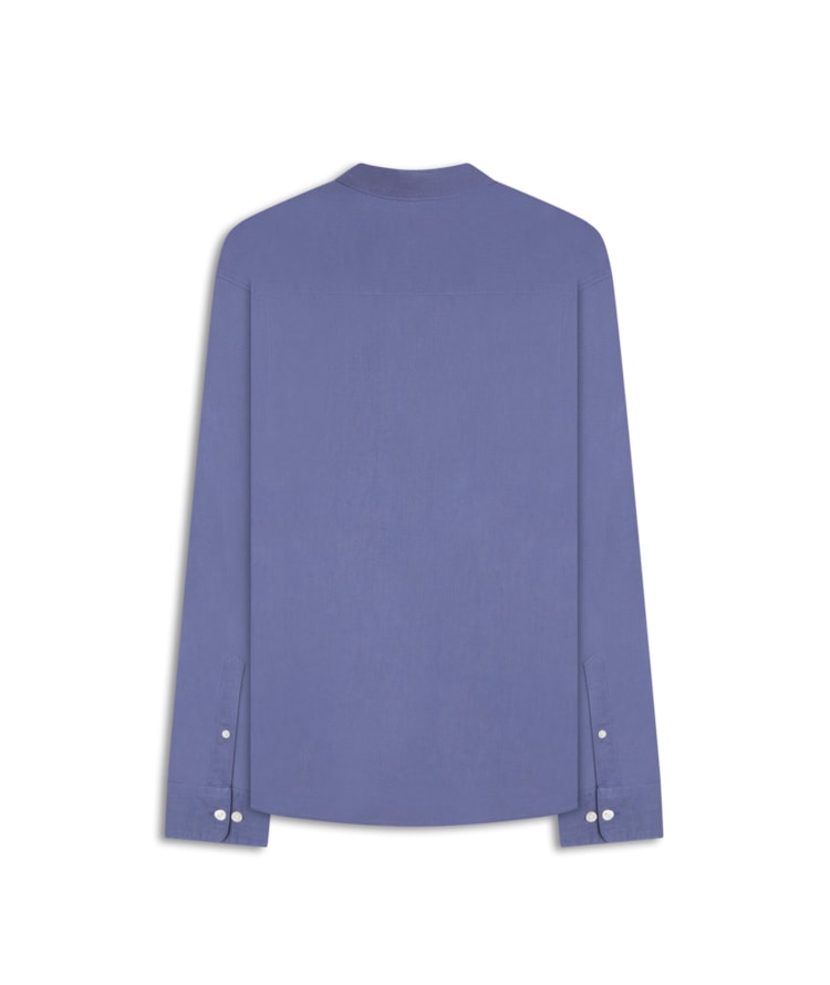 Camisa Linho Blend Azul Seco