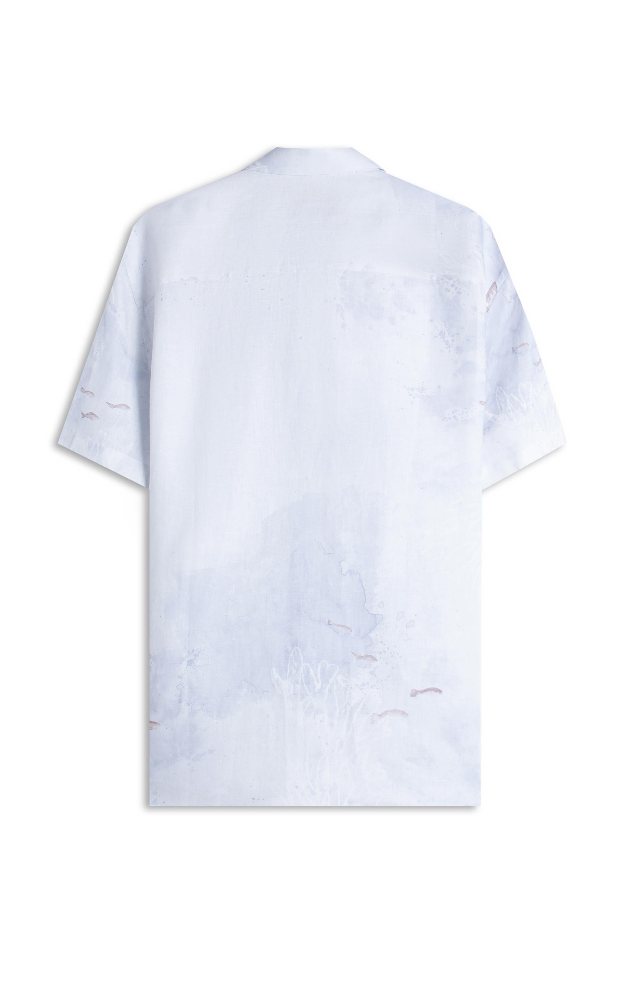 Camisa Linho Blend Deep Ocean Azul Pervante