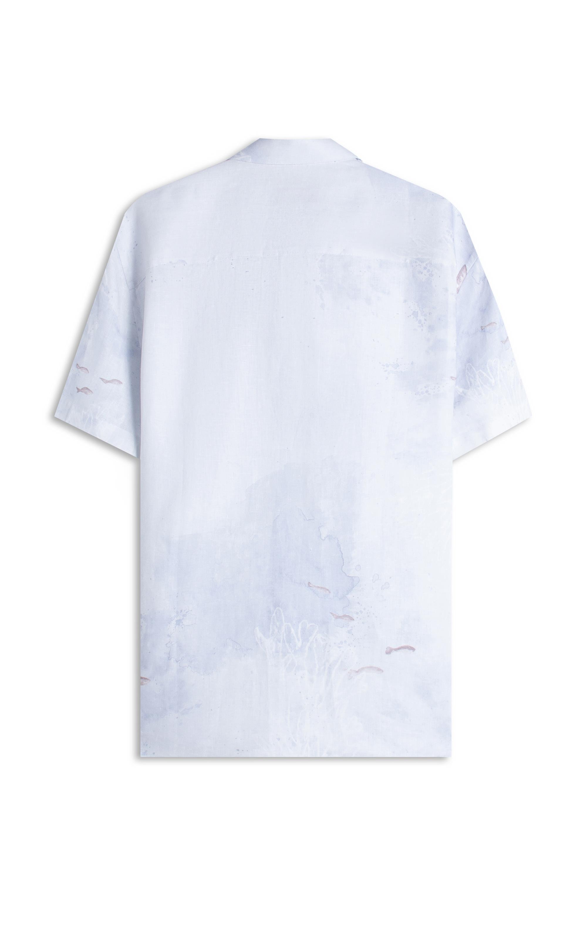 Camisa Linho Blend Deep Ocean Azul Pervante