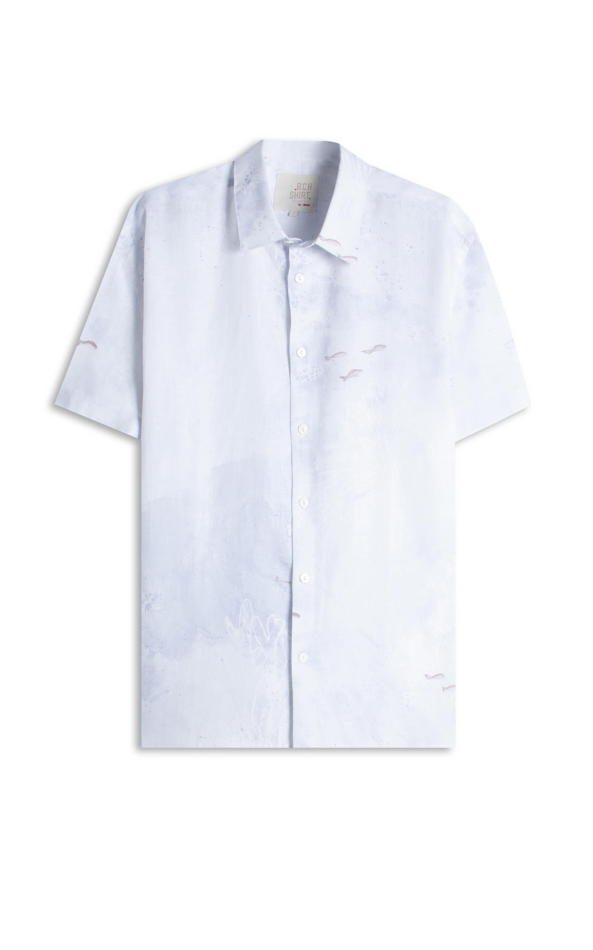 Camisa Linho Blend Deep Ocean Azul Pervante
