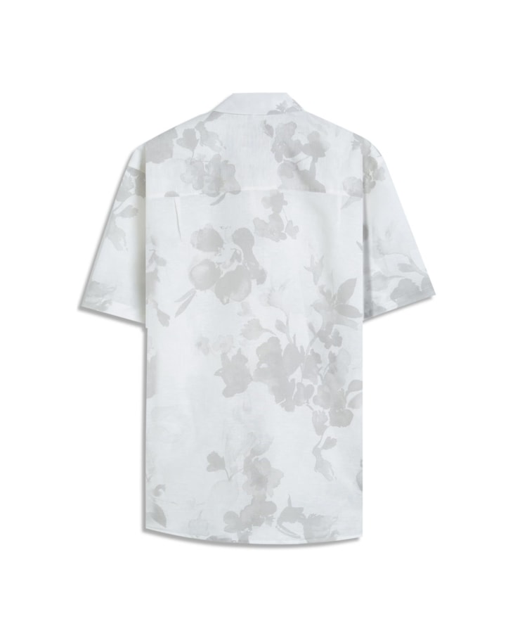Camisa Linho Blend Estampada Water Color Sandy
