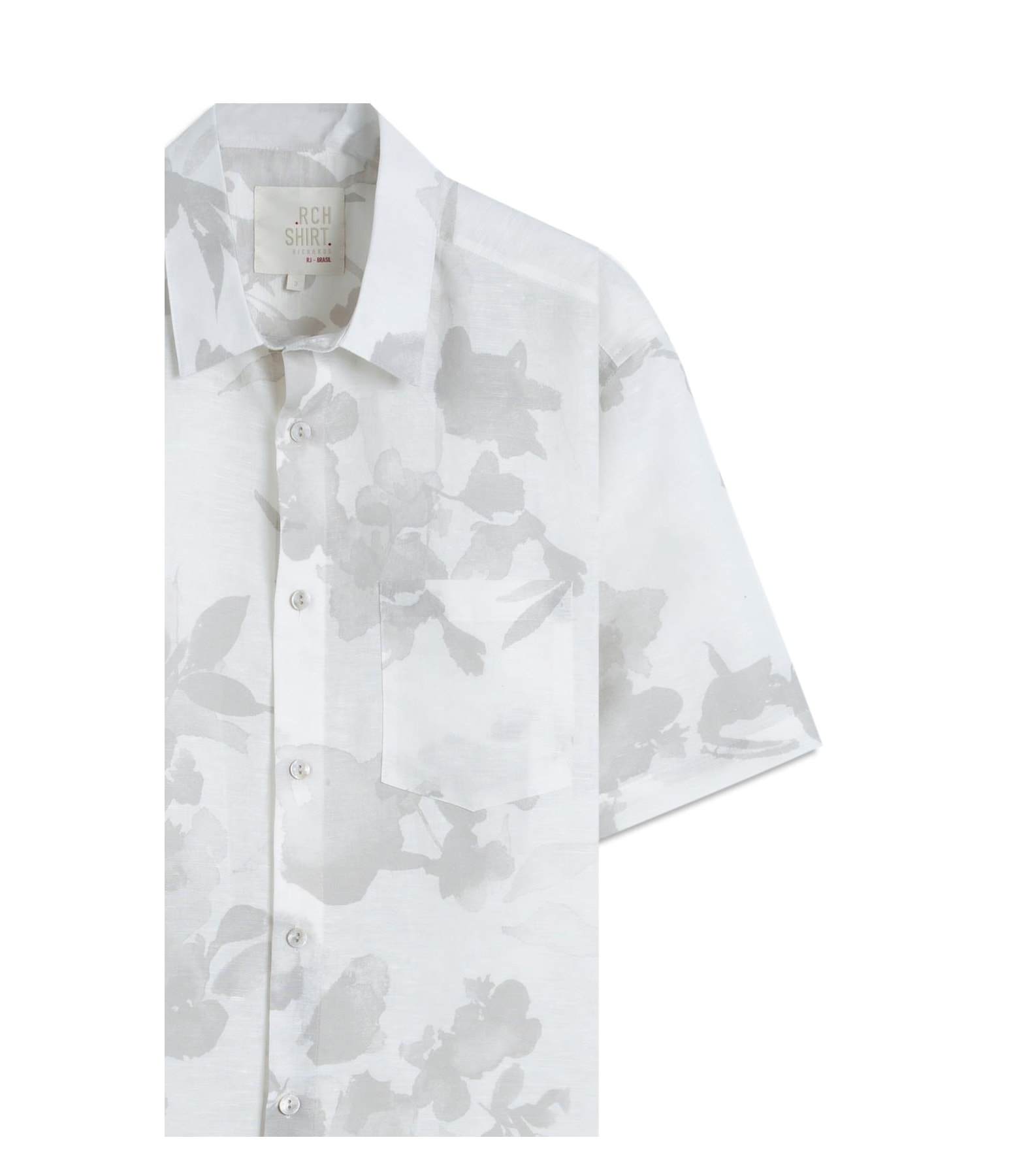 Camisa Linho Blend Estampada Water Color Sandy