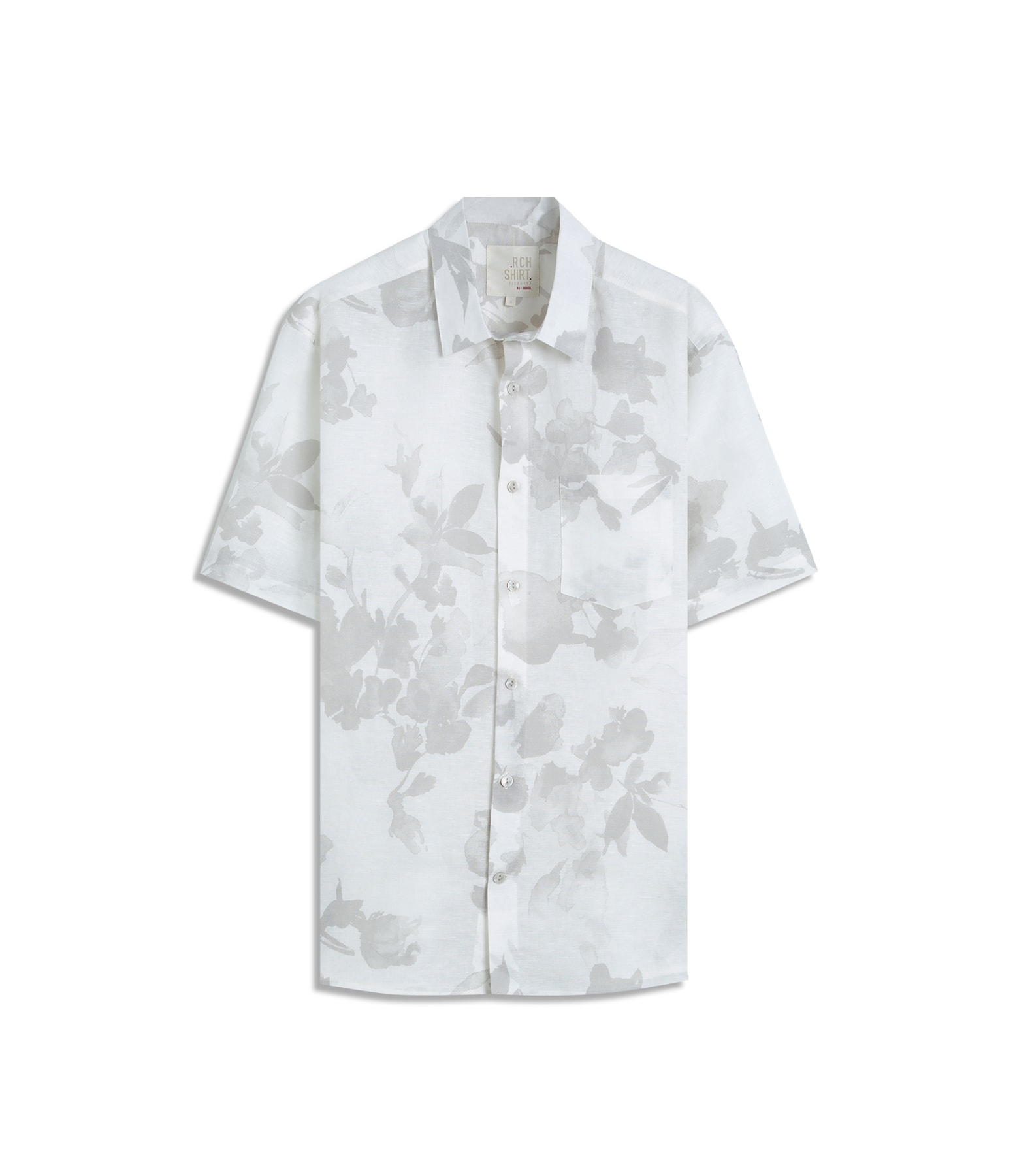 Camisa Linho Blend Estampada Water Color Sandy