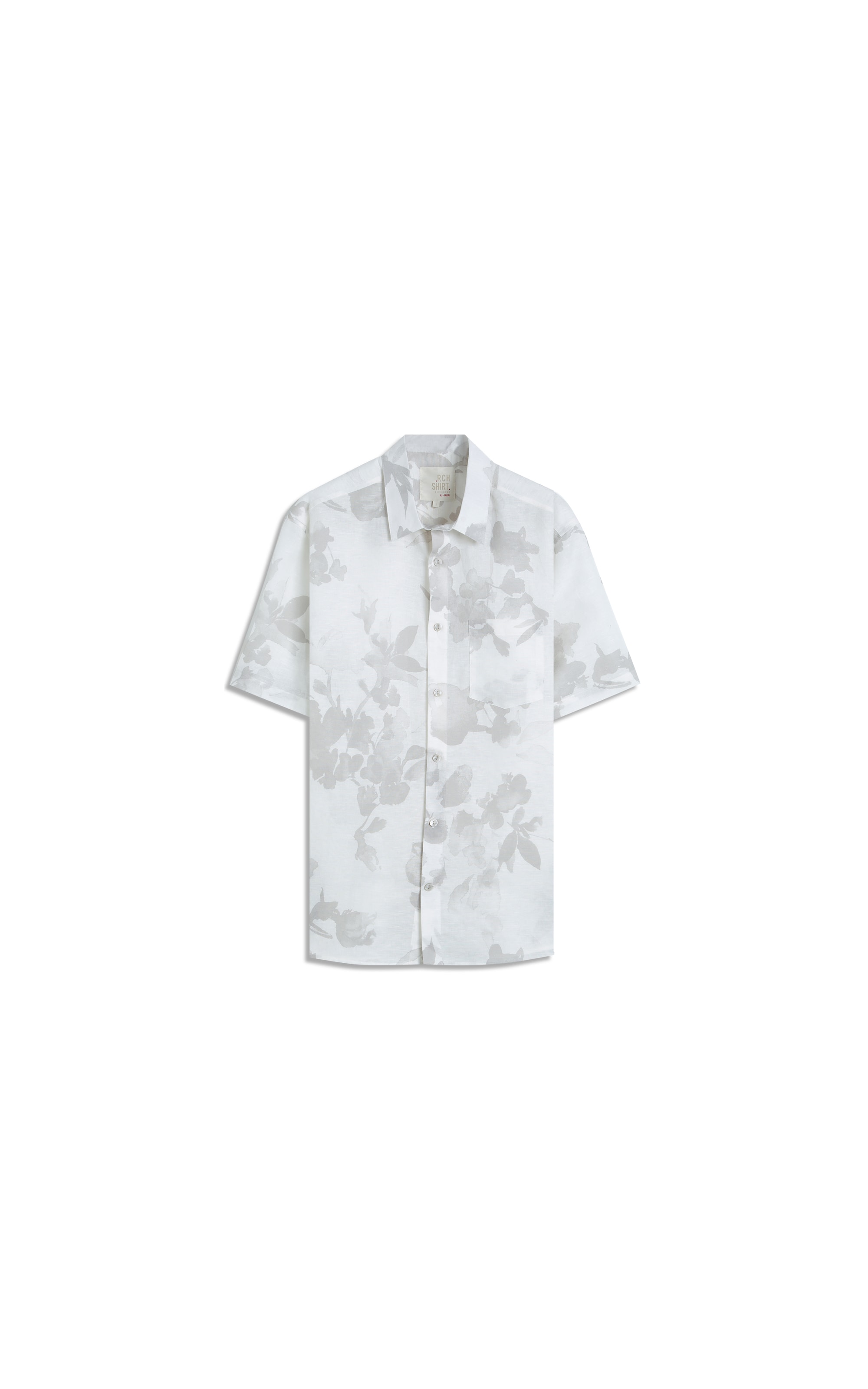 Camisa Linho Blend Estampada Water Color Sandy