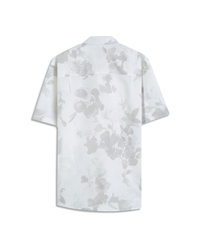 Camisa Linho Blend Estampada Water Color Sandy