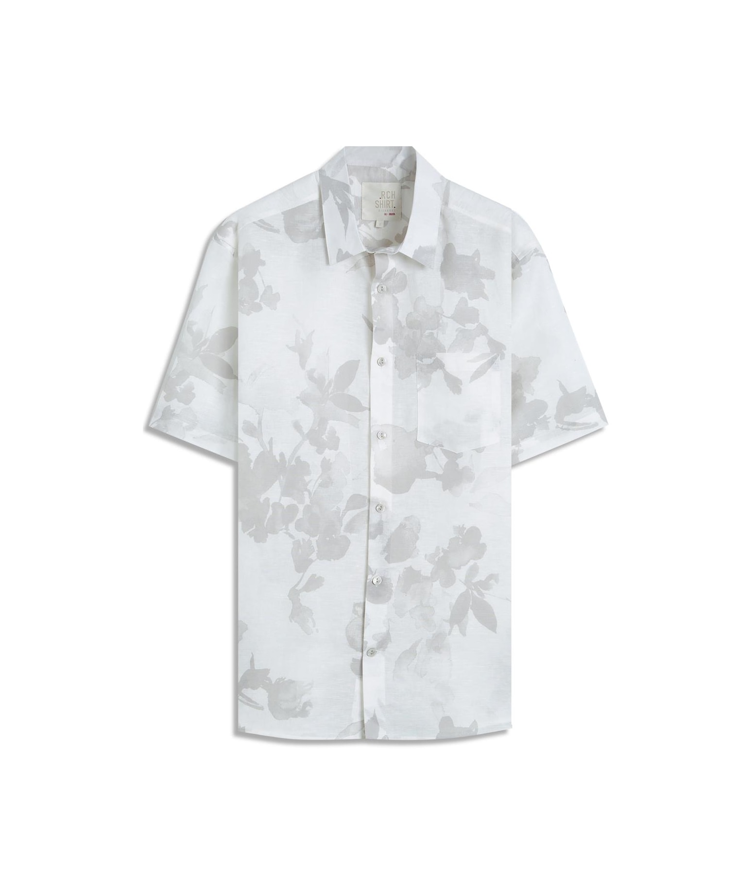 Camisa Linho Blend Estampada Water Color Sandy