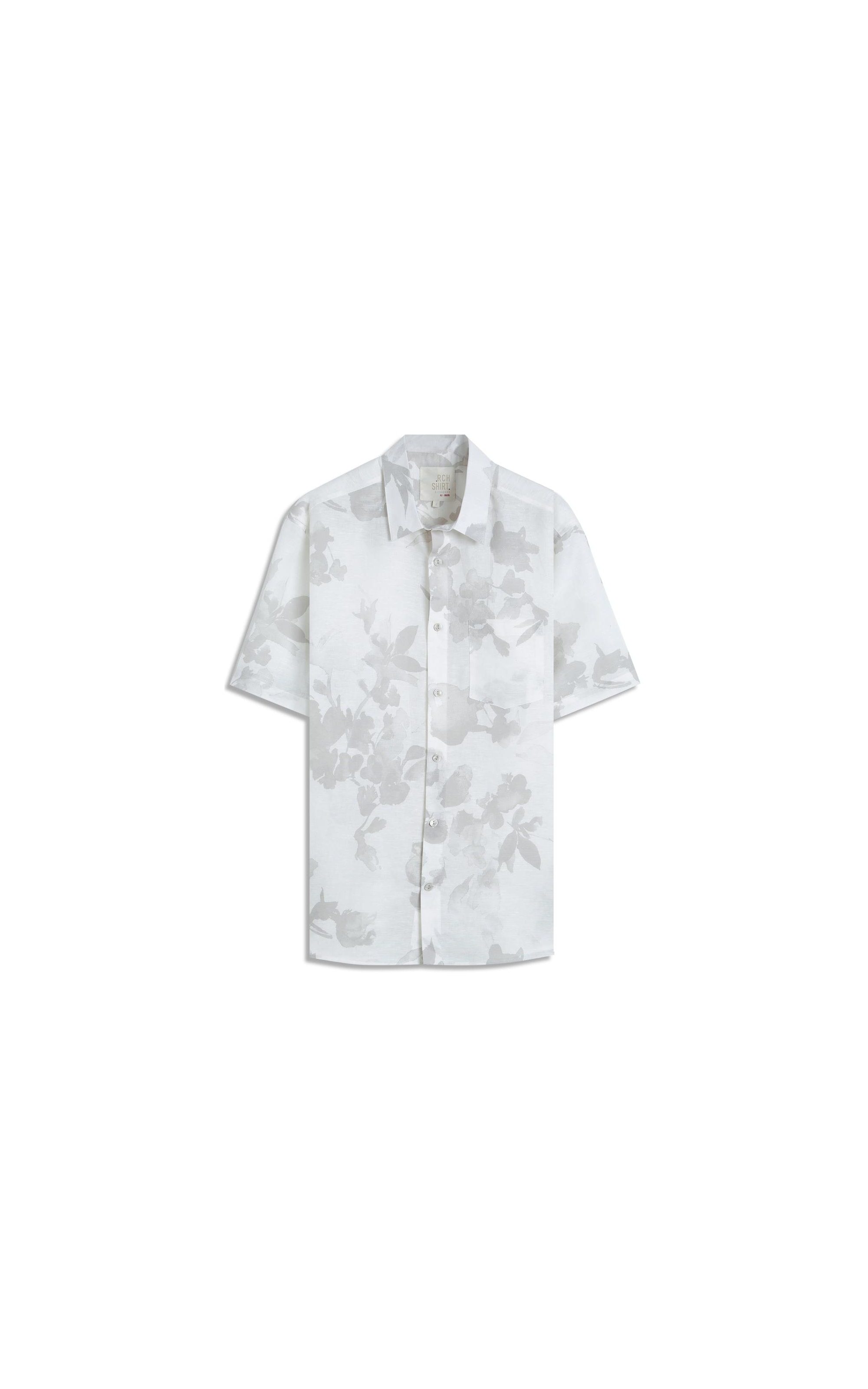 Camisa Linho Blend Estampada Water Color Sandy