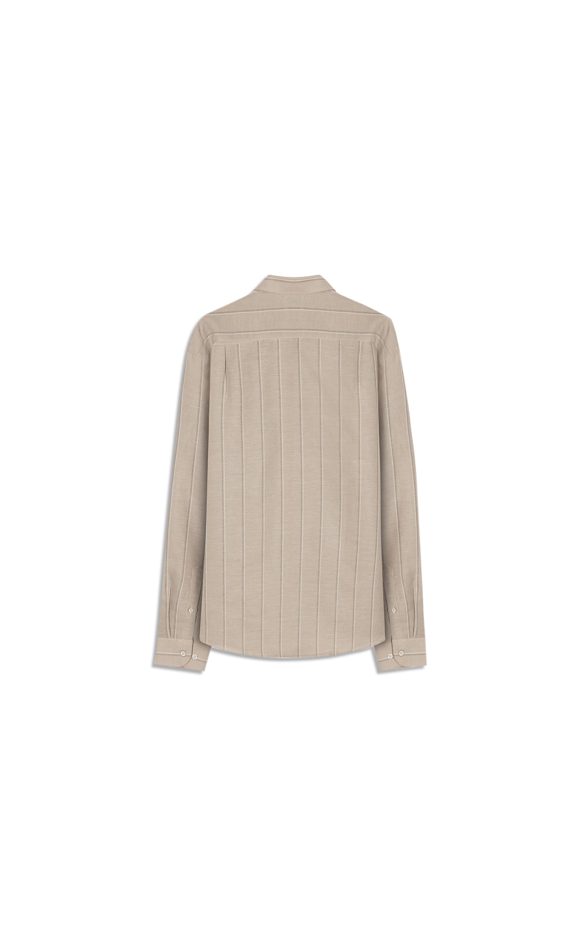 Camisa Linho Blend  Listrado Altair Ml Caqui