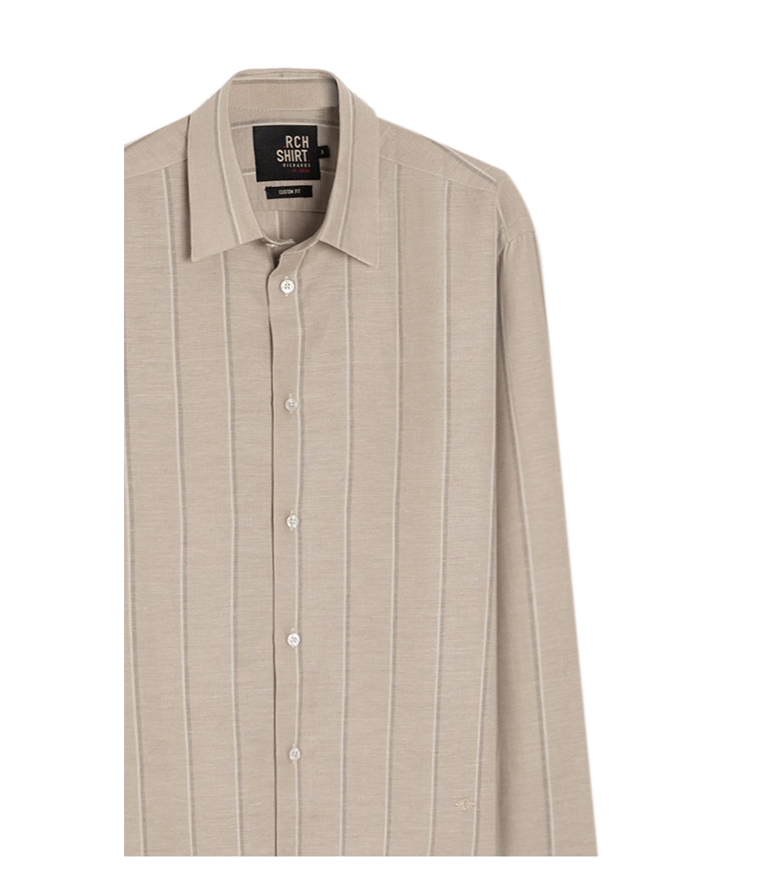 Camisa Linho Blend  Listrado Altair Ml Caqui