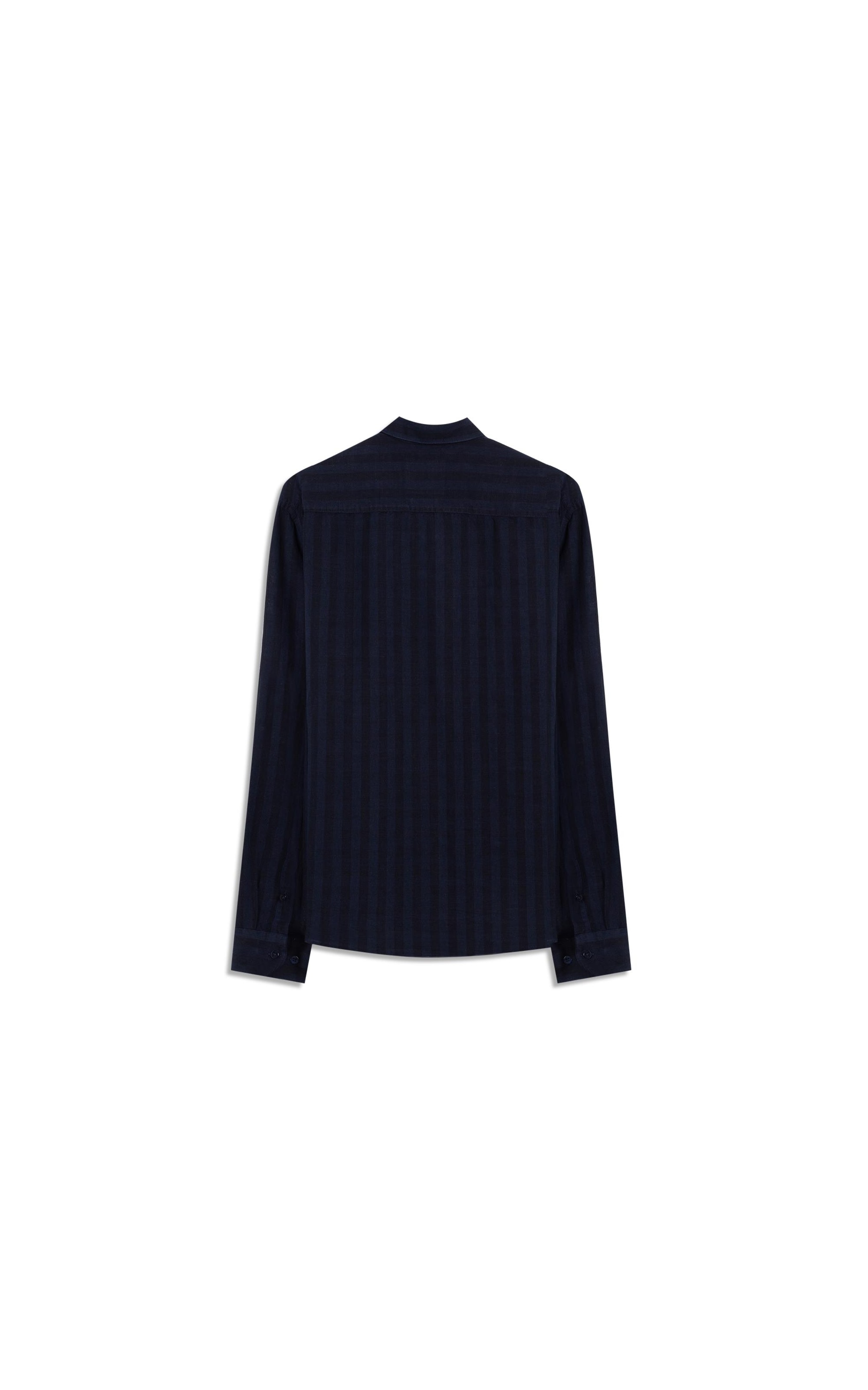 Camisa Linho Blend Listrado Clodoaldo Ml Dark Navy